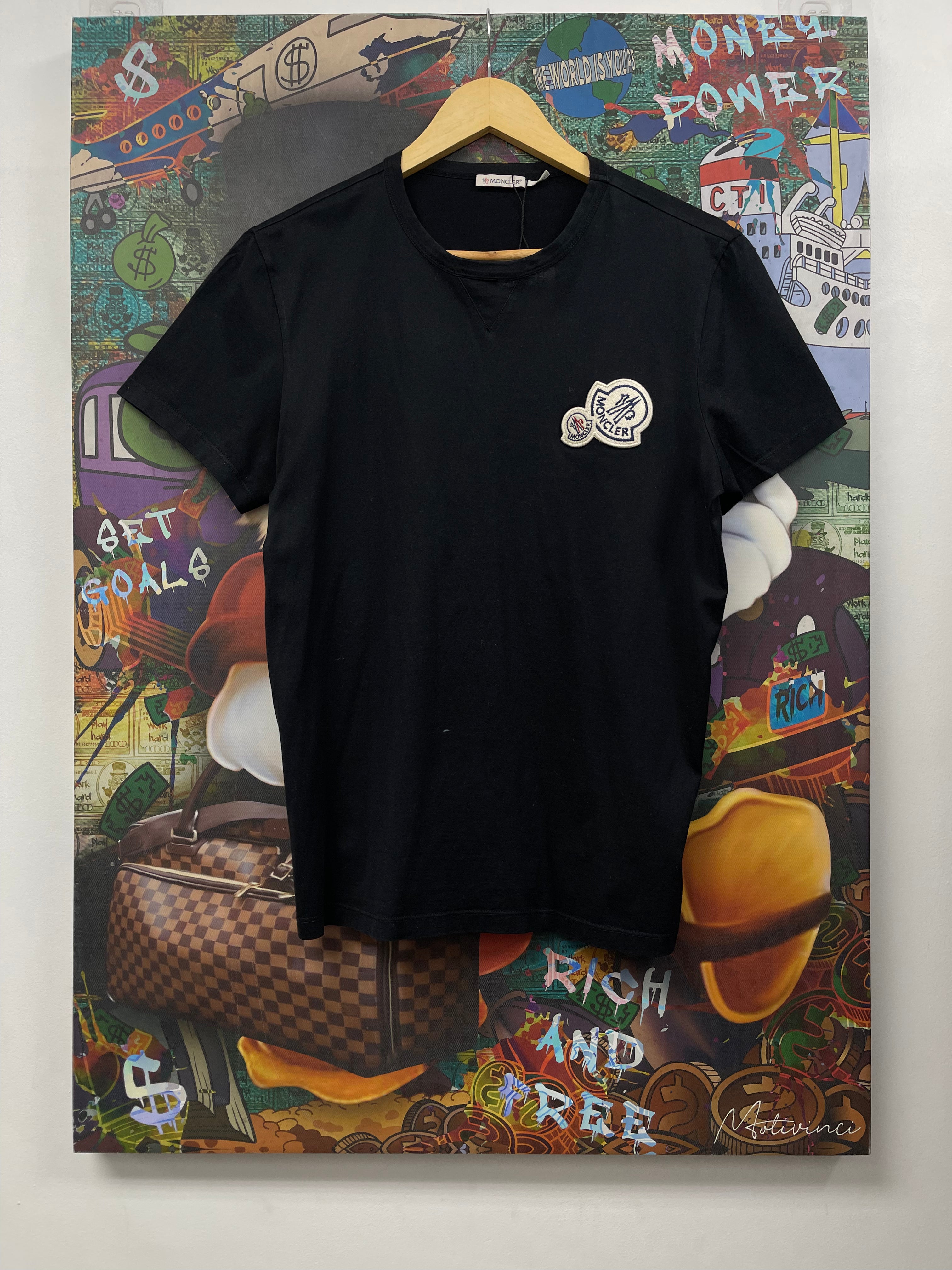 Moncler Black Dual Logo Tee