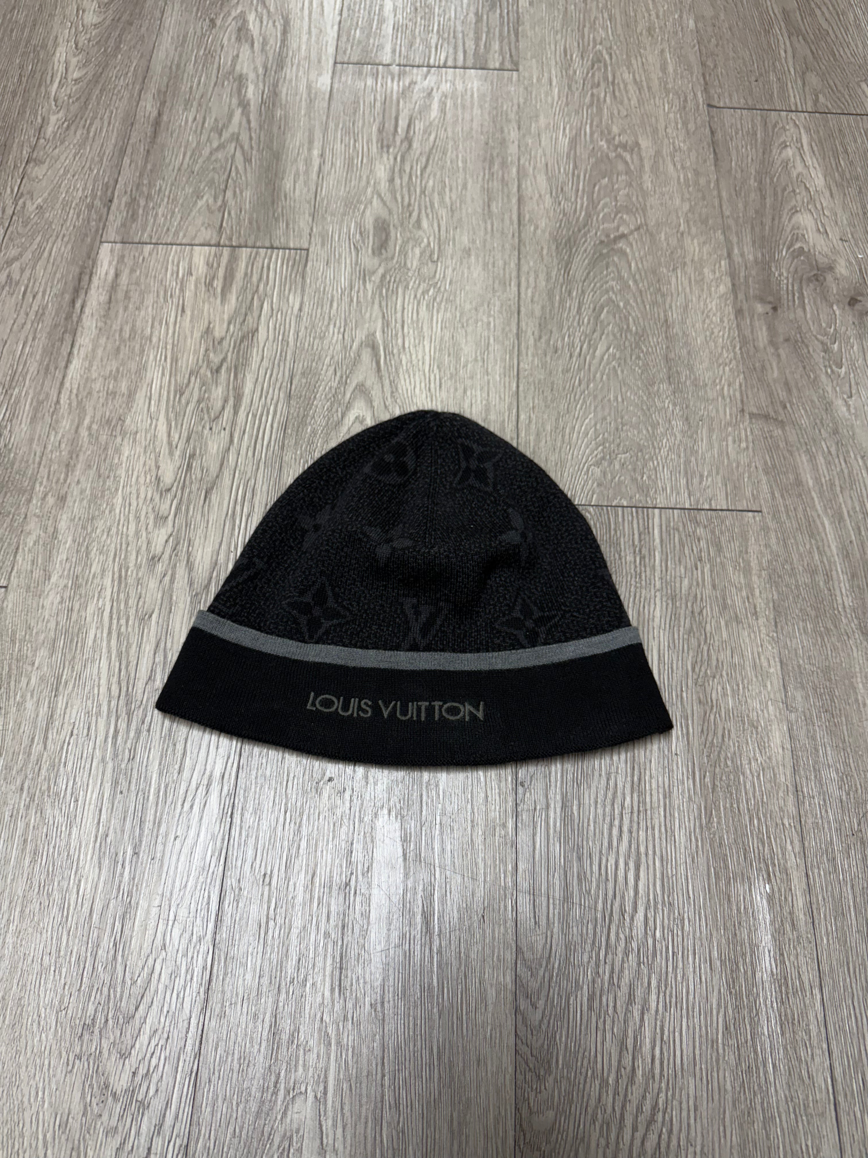 Louis Vuitton Black Monogram Beanie