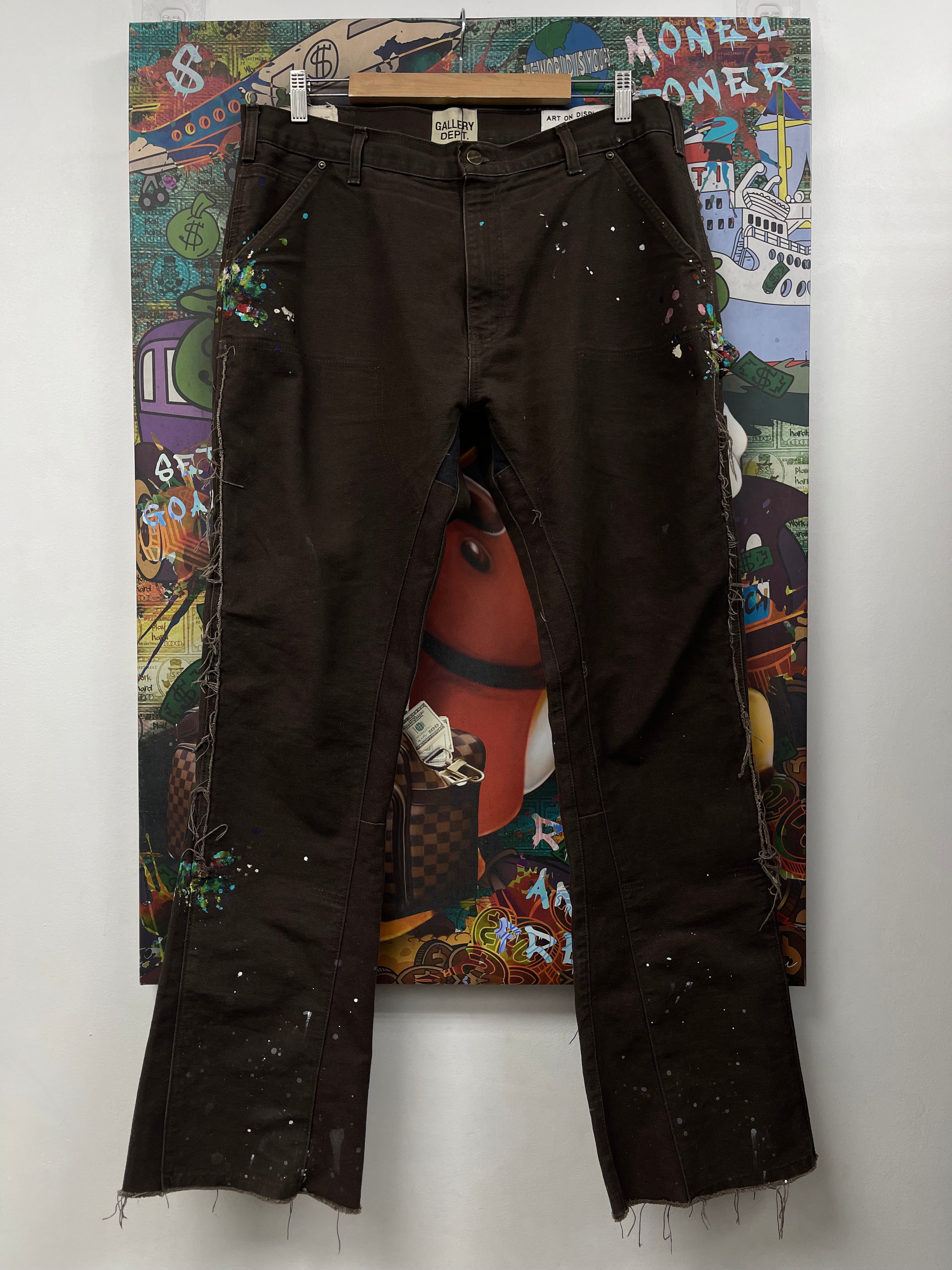 Gallery Dept Brown Splatter Flared Jeans