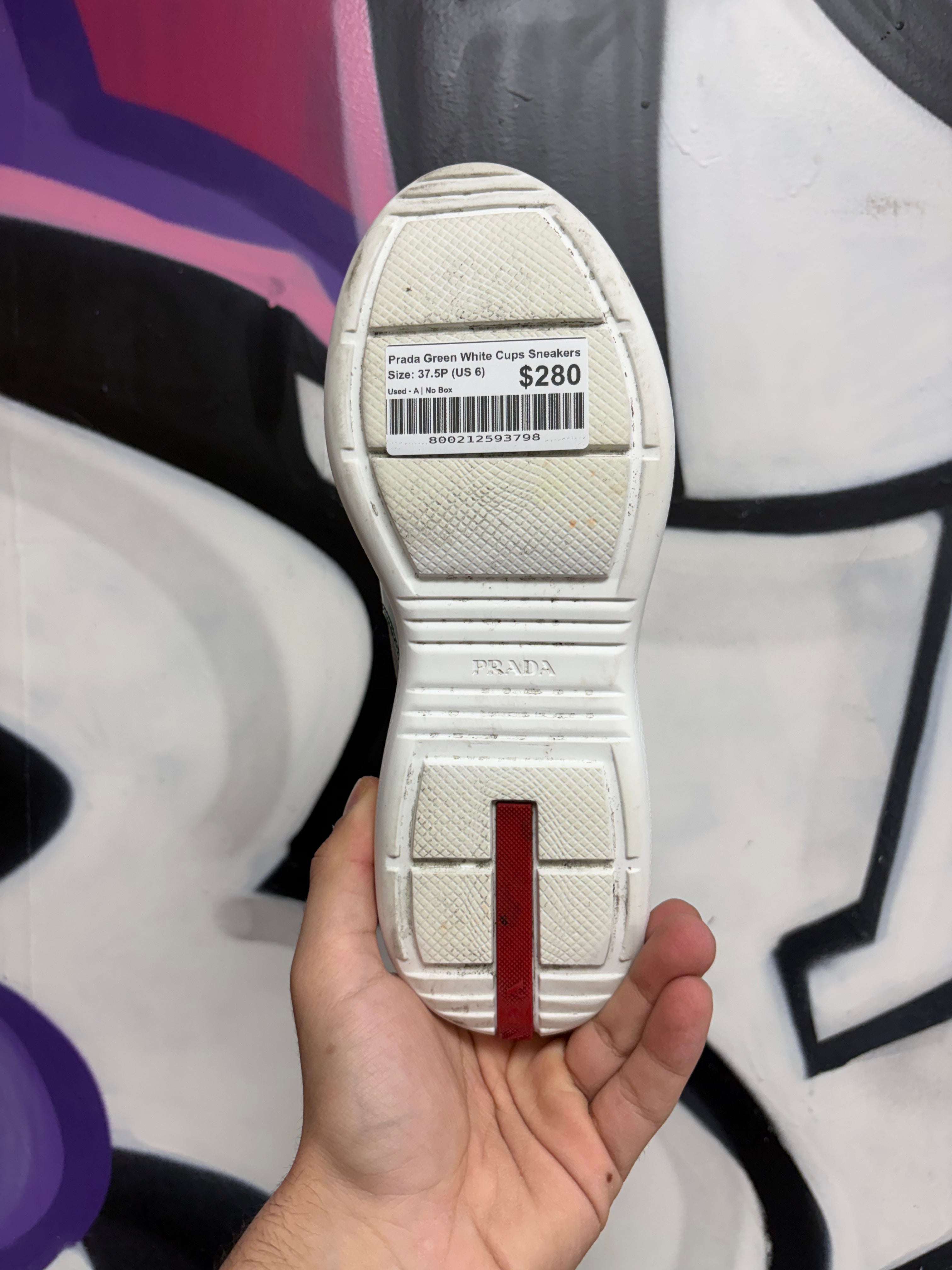 Prada Green White Cups Sneakers