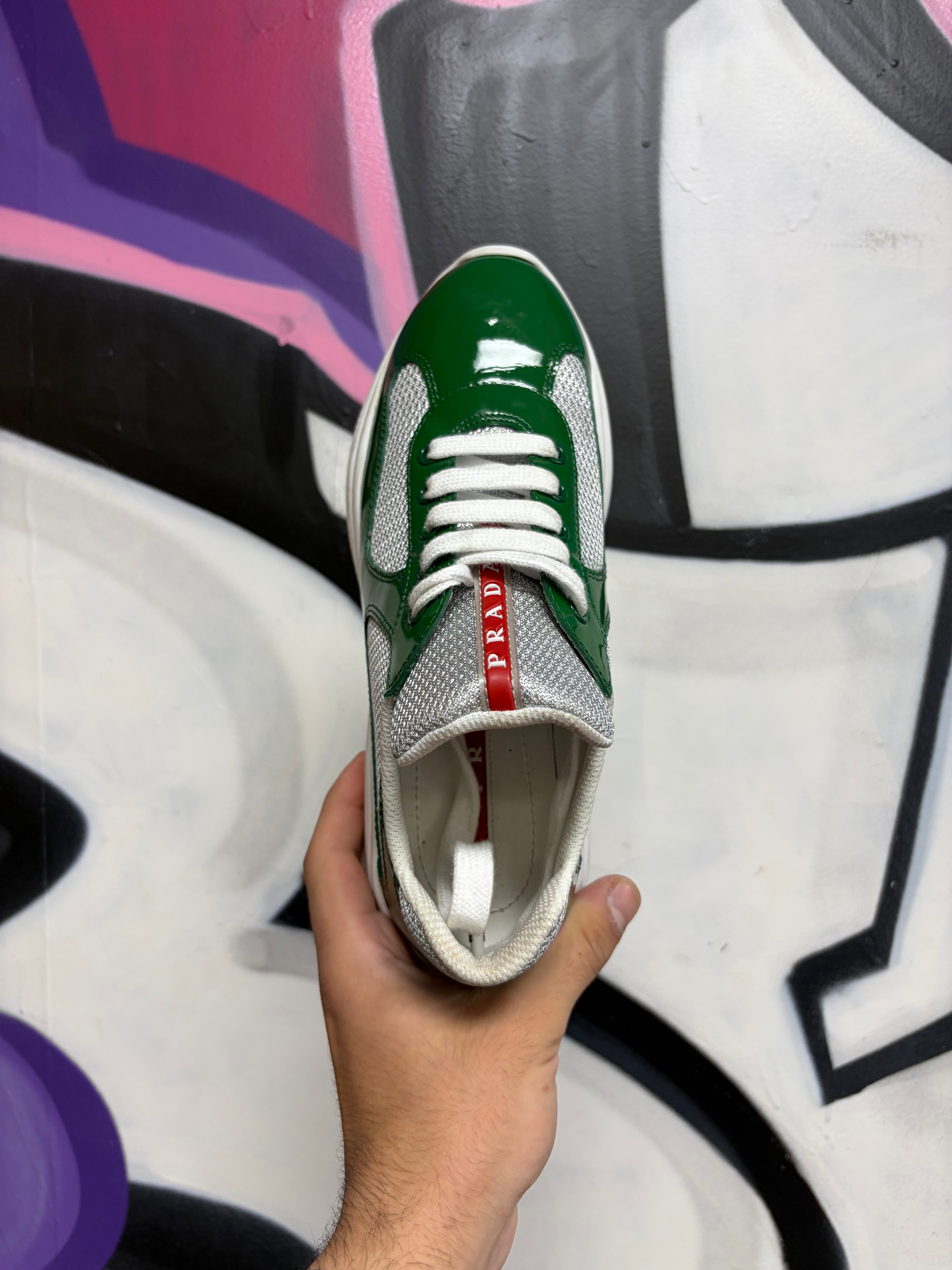 Prada Green White Cups Sneakers