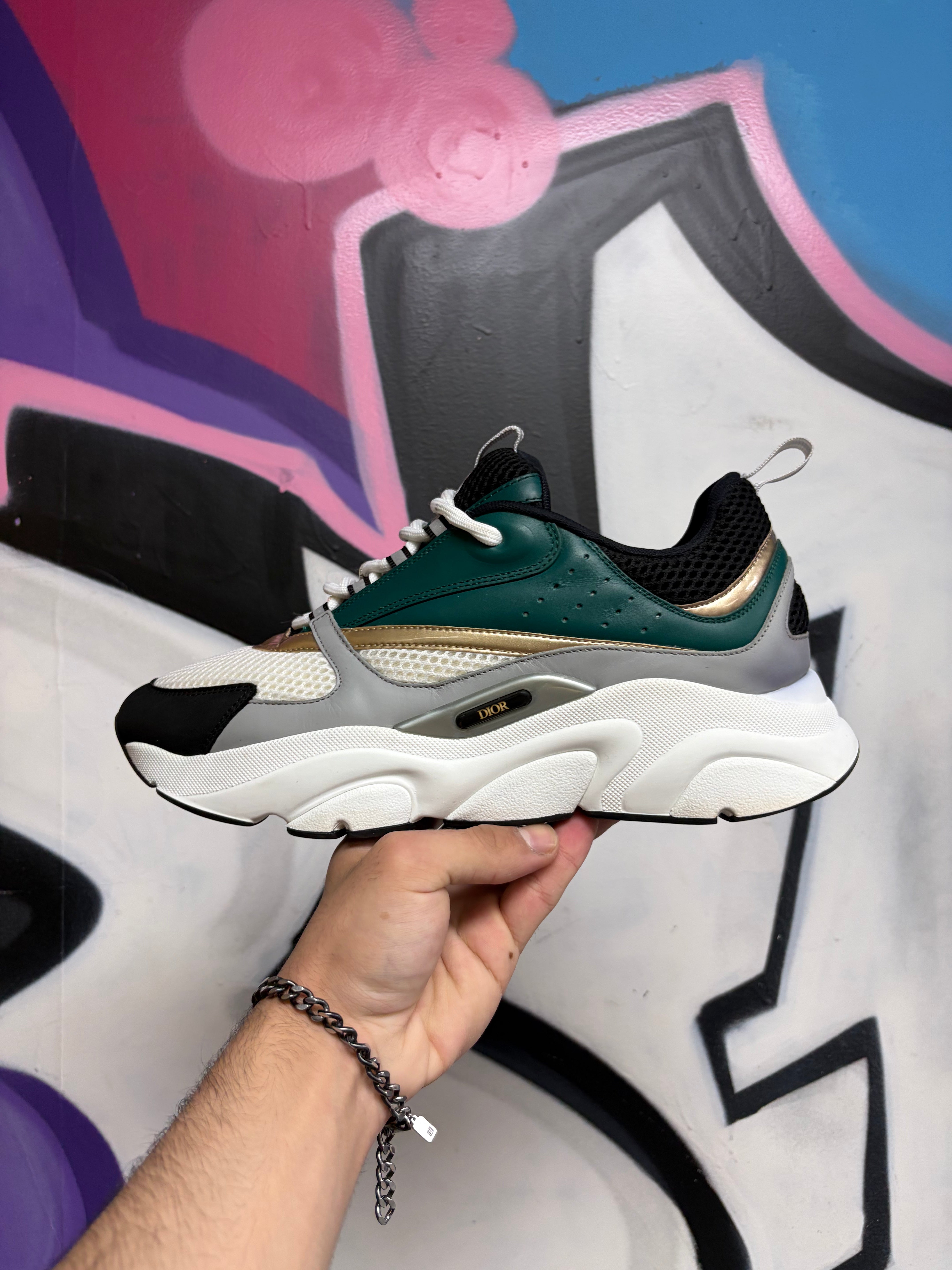 Dior B22 Green Gold Sneakers