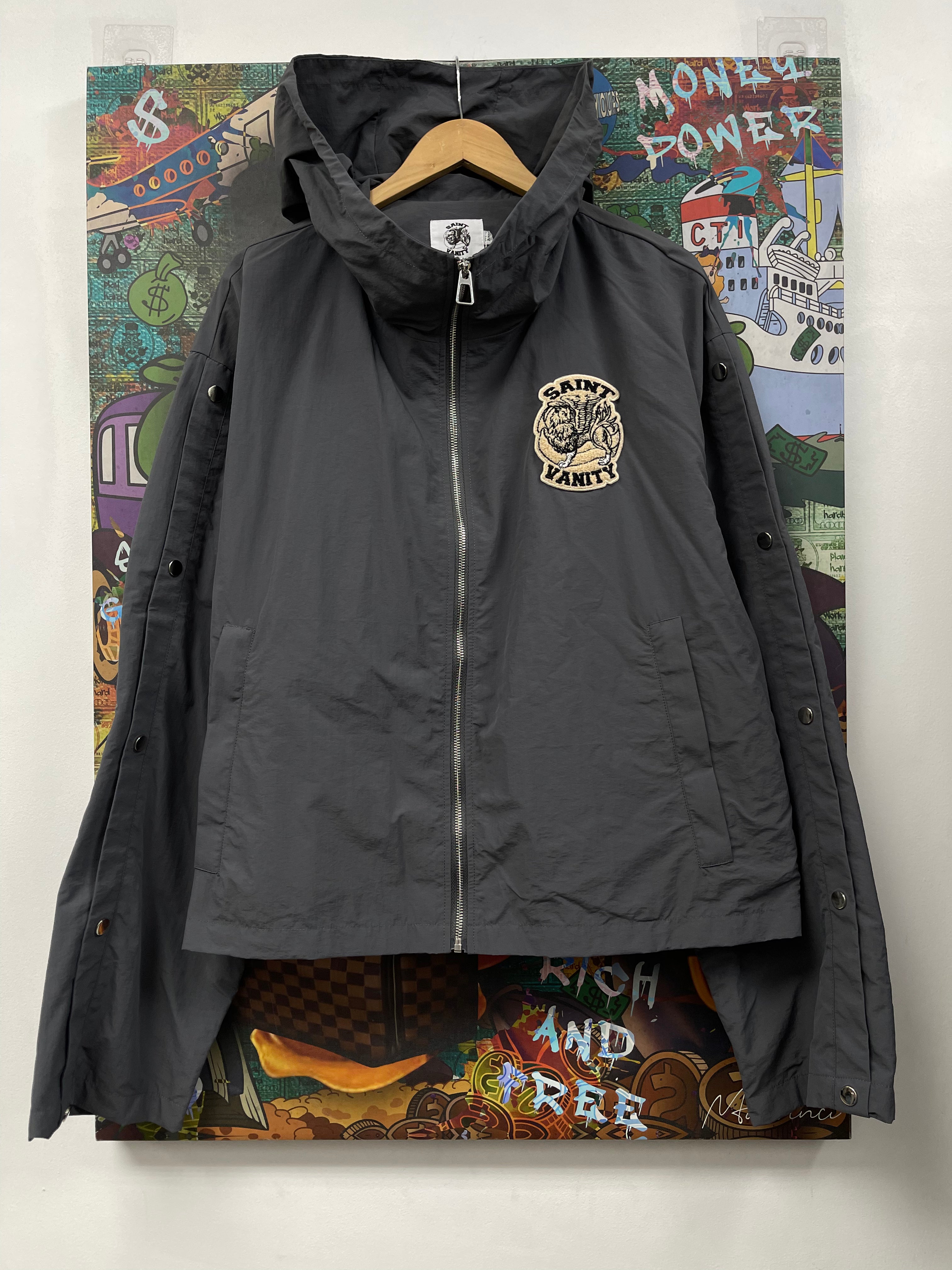 Saint Vanity Grey Nylon Track Jacket