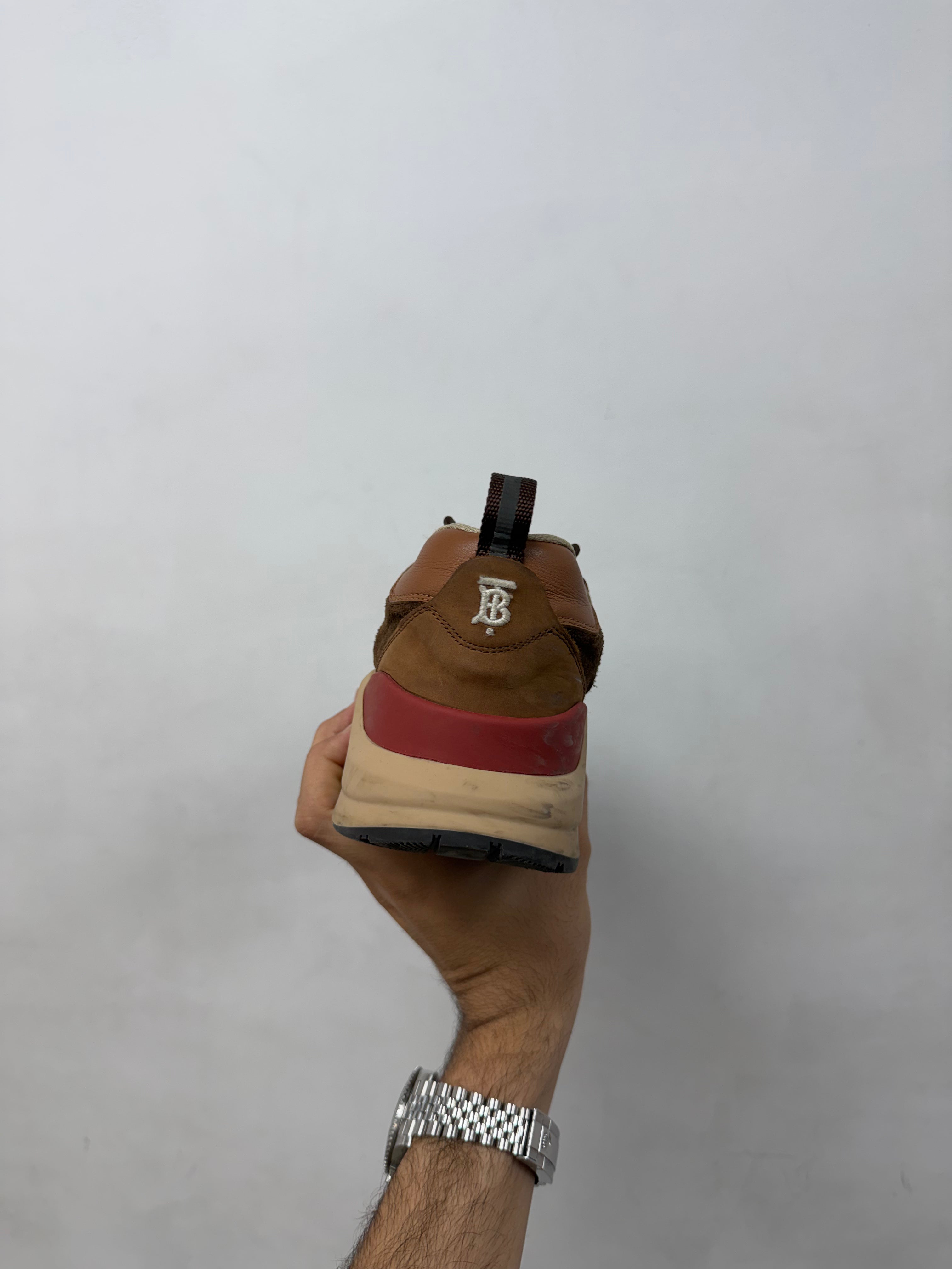 Burberry Brown Plaid Runner Sneakers