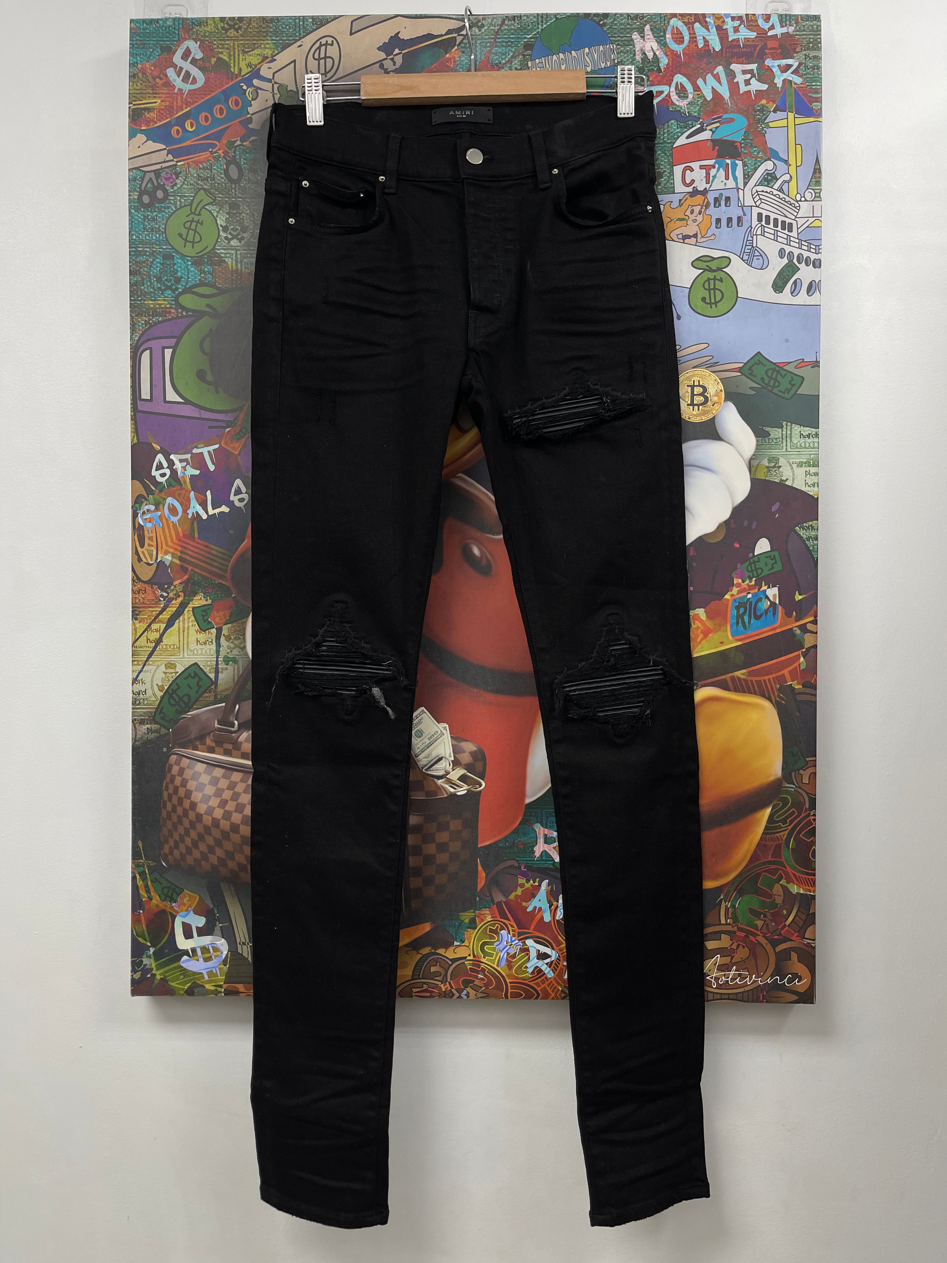 Amiri MX1 Black Black Patch Jeans