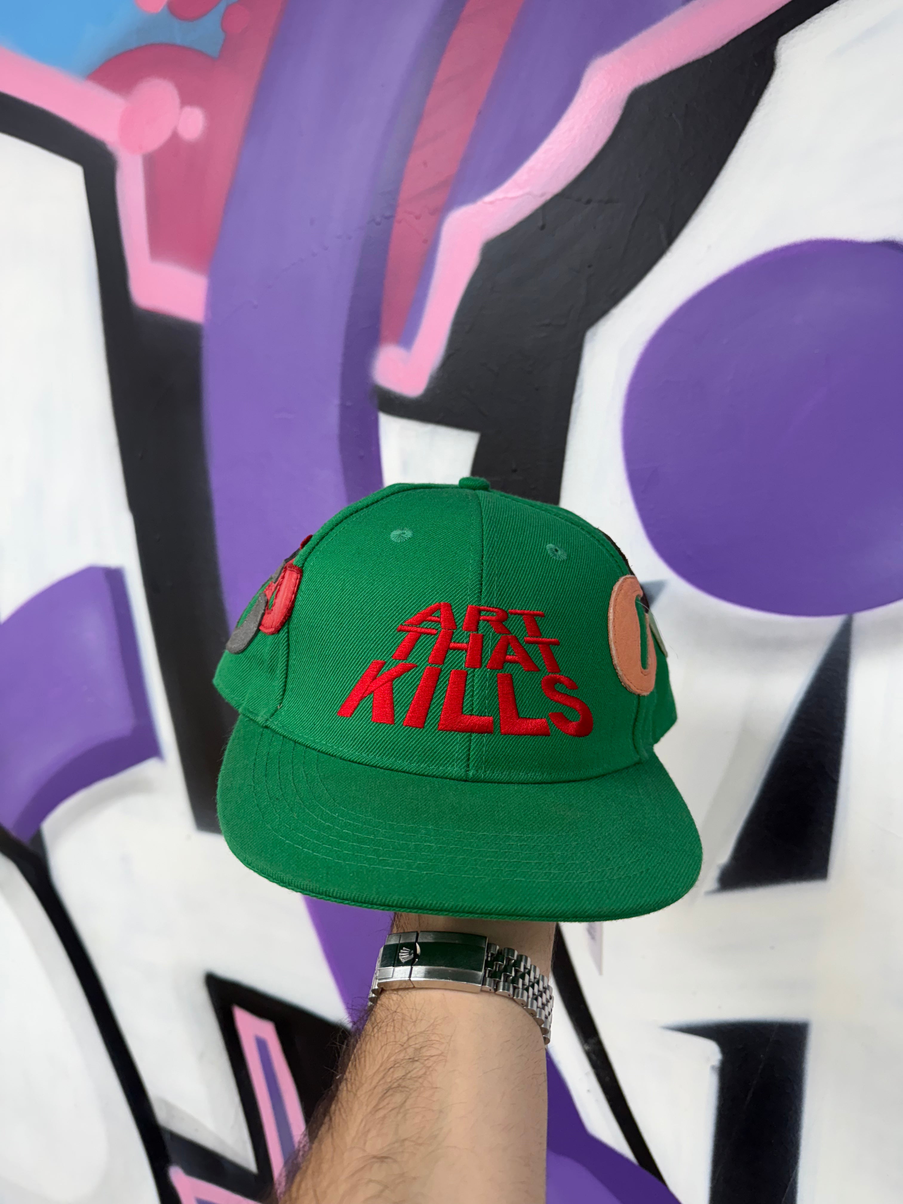Gallery Dept Green Red ATK G-Patch Fitted Hat