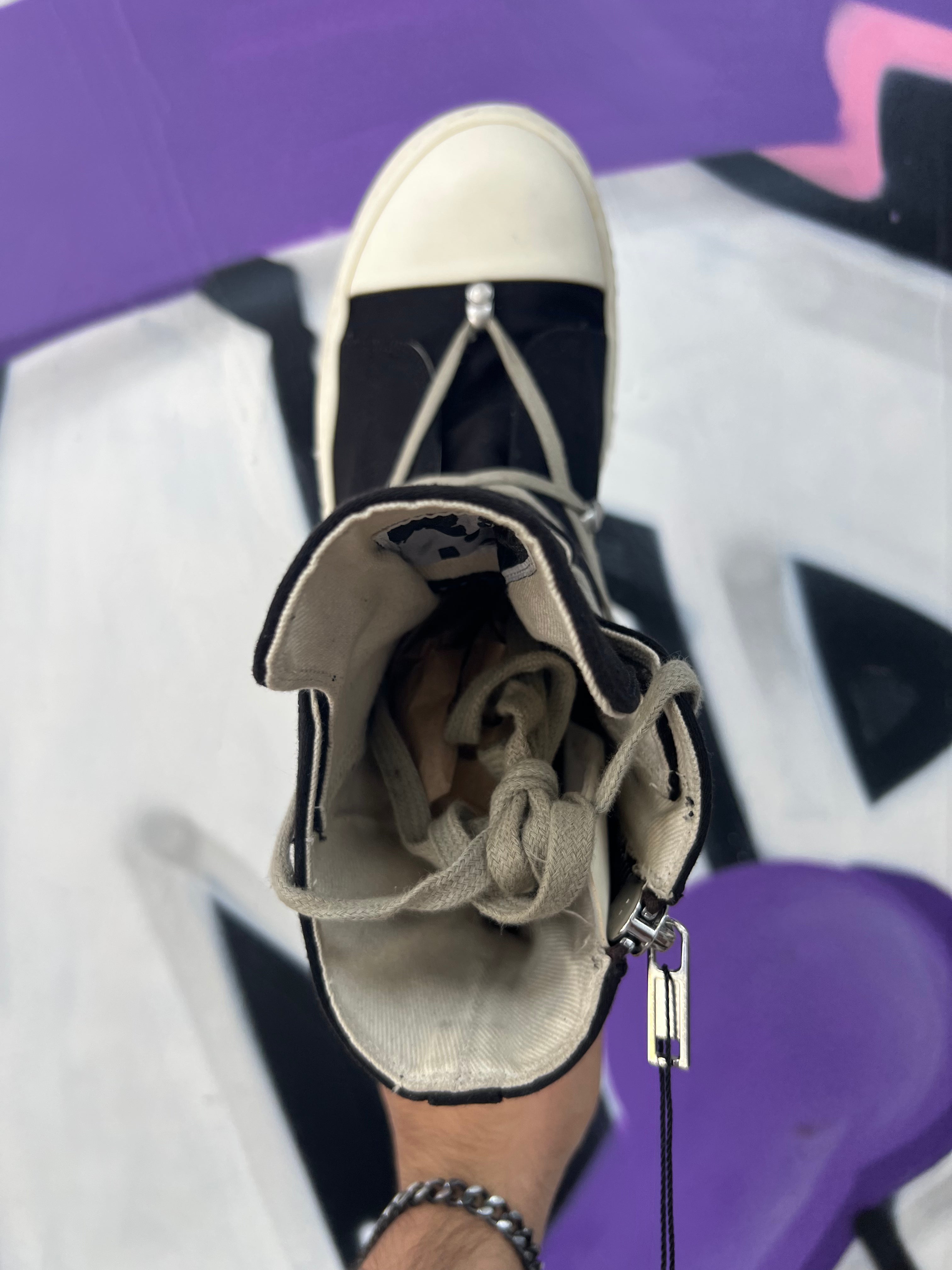 Rick Owens Black Hexa Lace Ramone High Sneakers