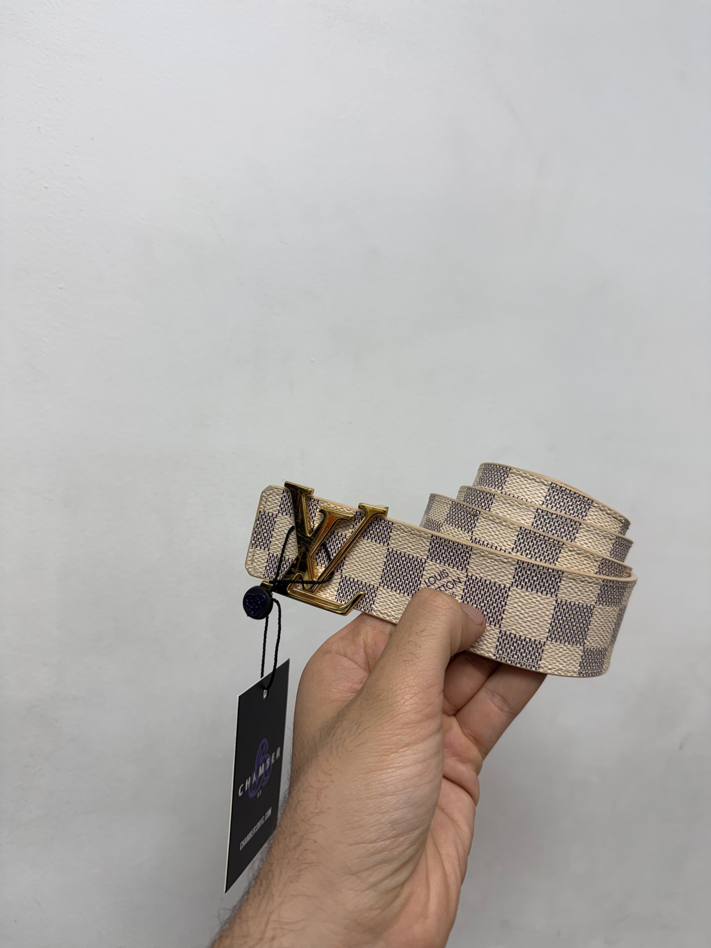 Louis Vuitton White Damier Monogram Belt