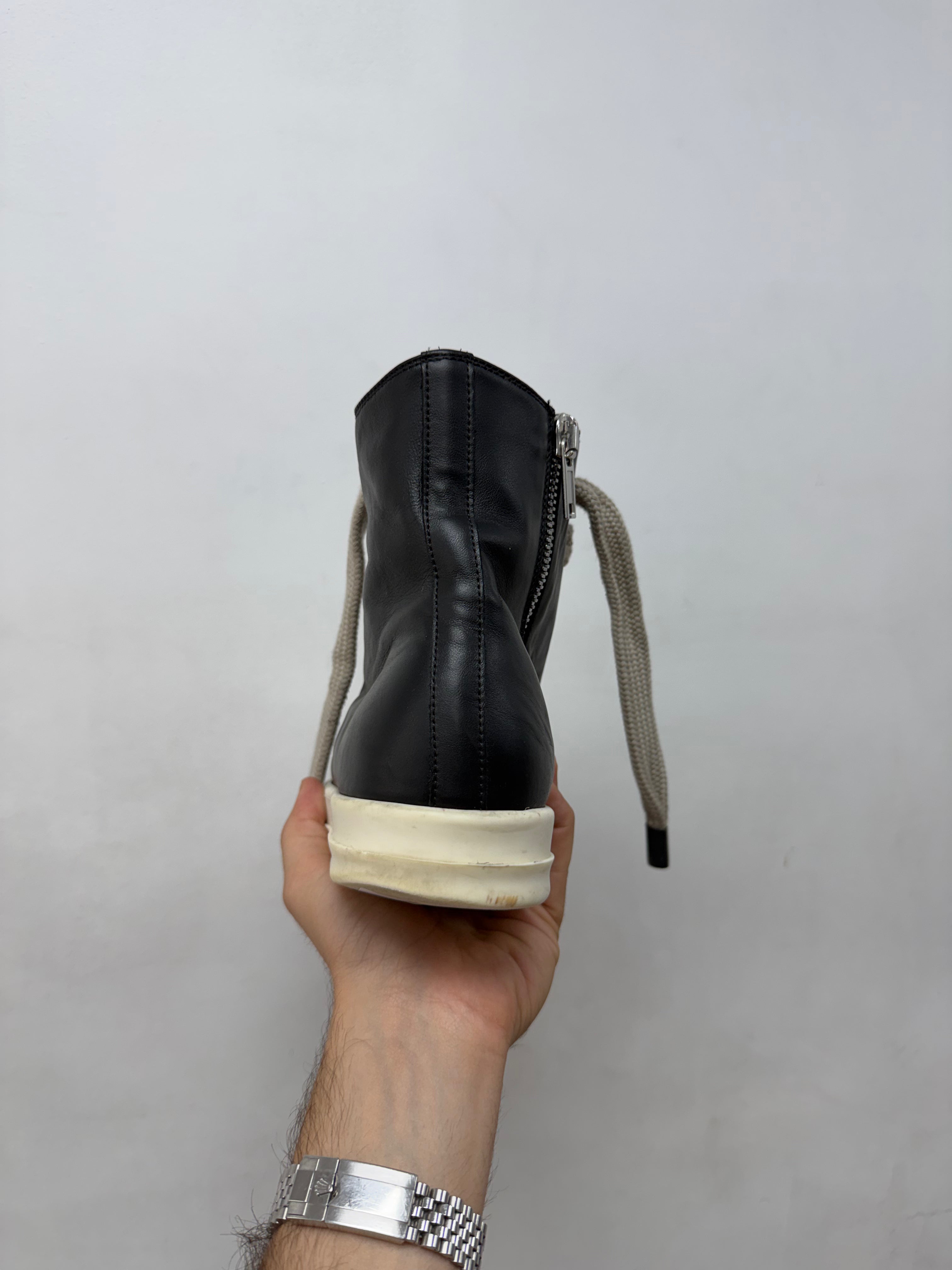Rick Owens Black Jumbo Lace Ramone High Sneakers (No Insoles)