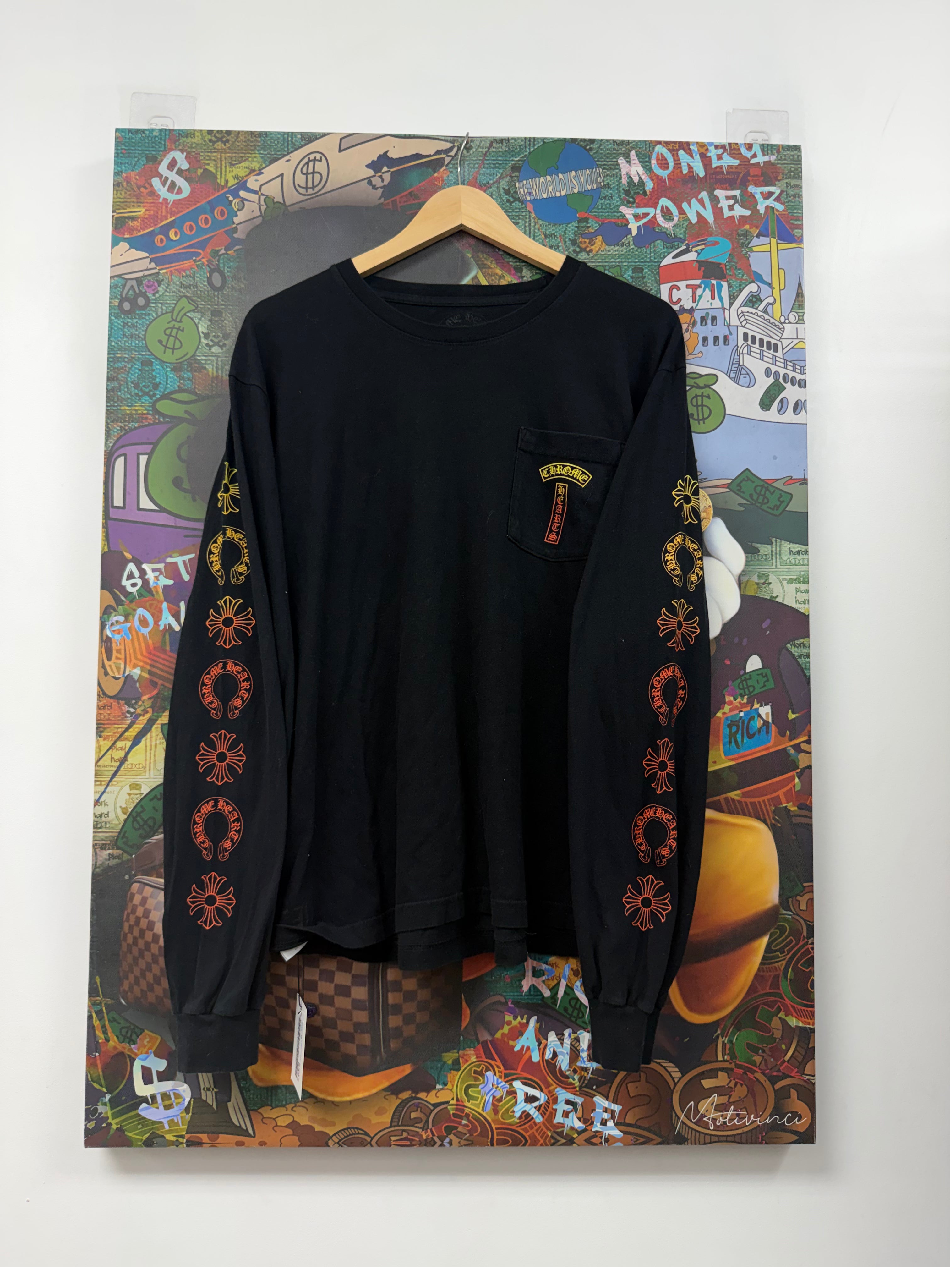 Chrome Hearts Black Gradient T Bar Long Sleeve