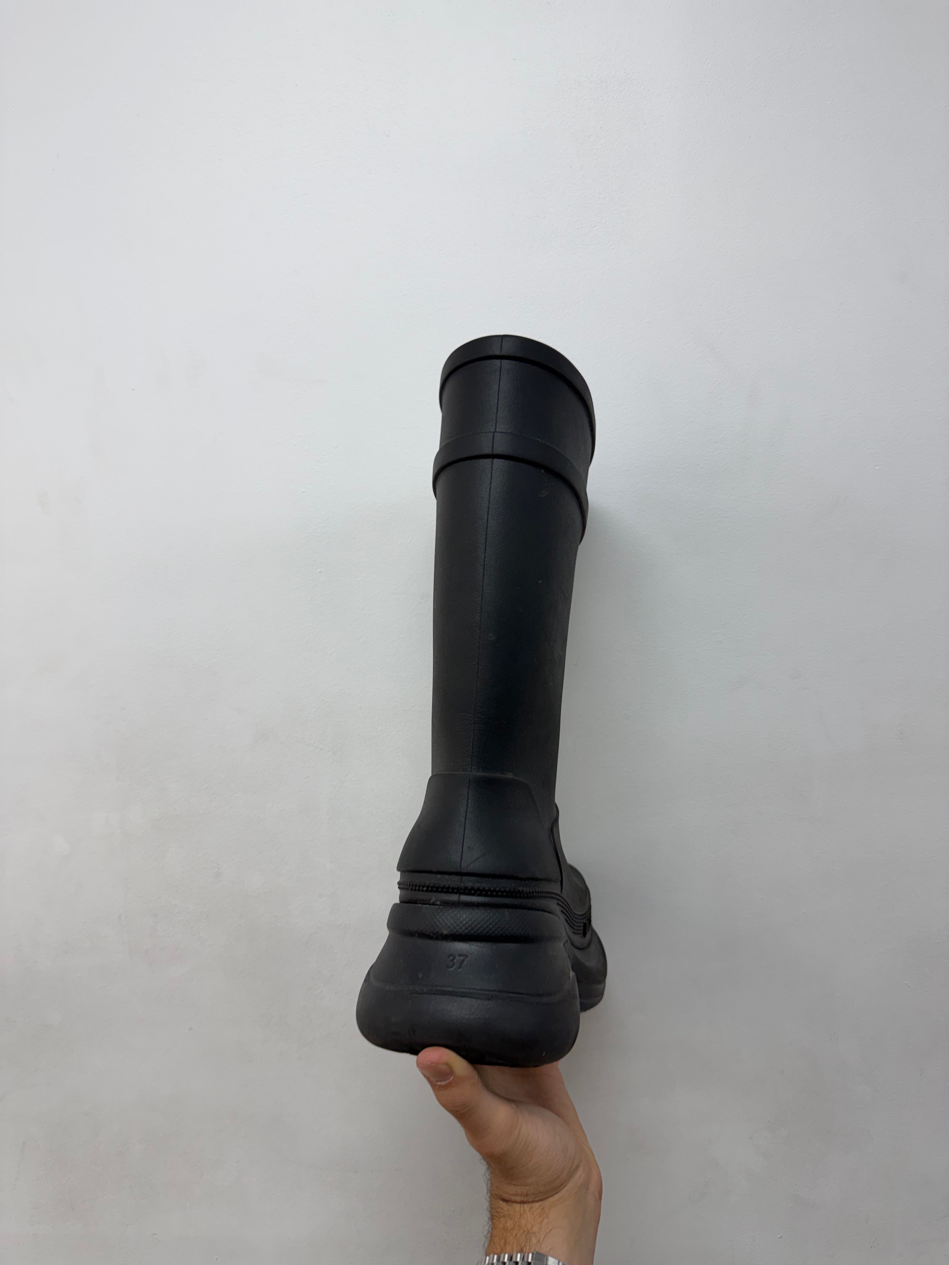 Balenciaga Black High Crocs Boots