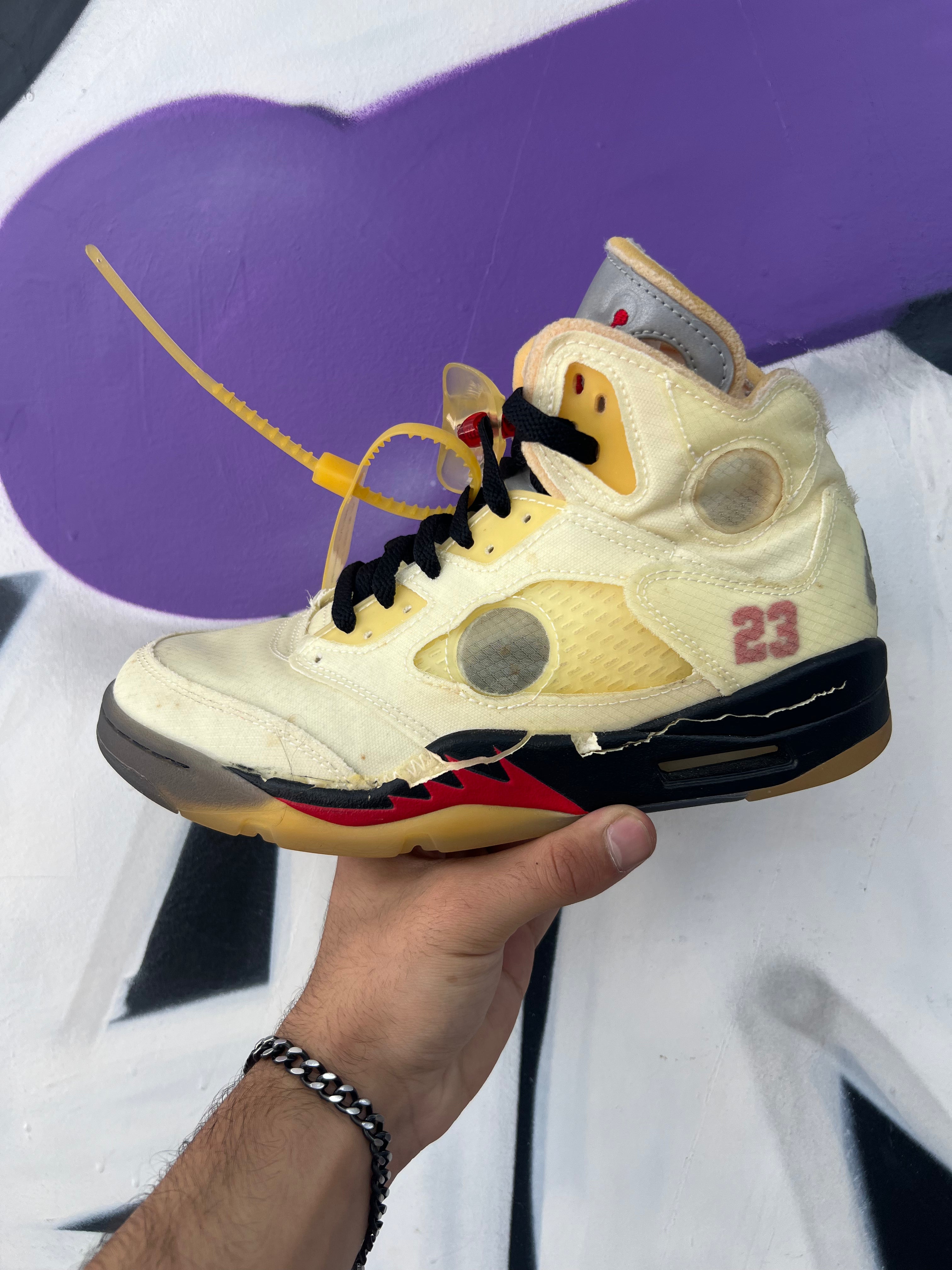 Jordan 5 Off White Sail (Midsole Split) Sneakers