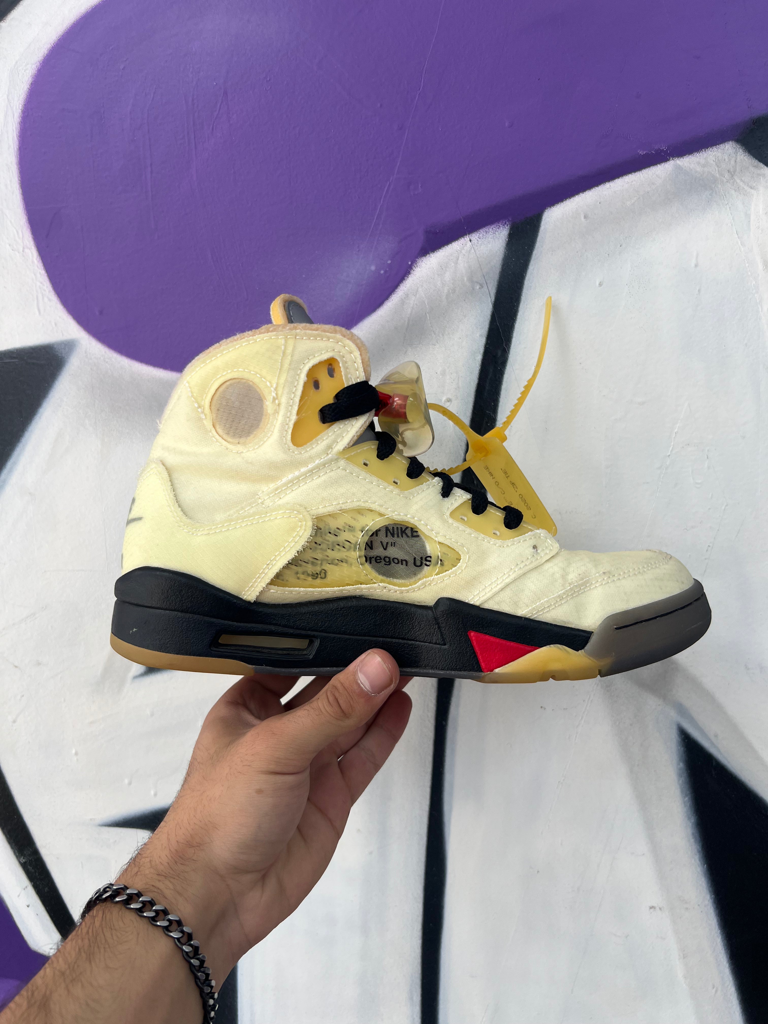 Jordan 5 Off White Sail (Midsole Split) Sneakers