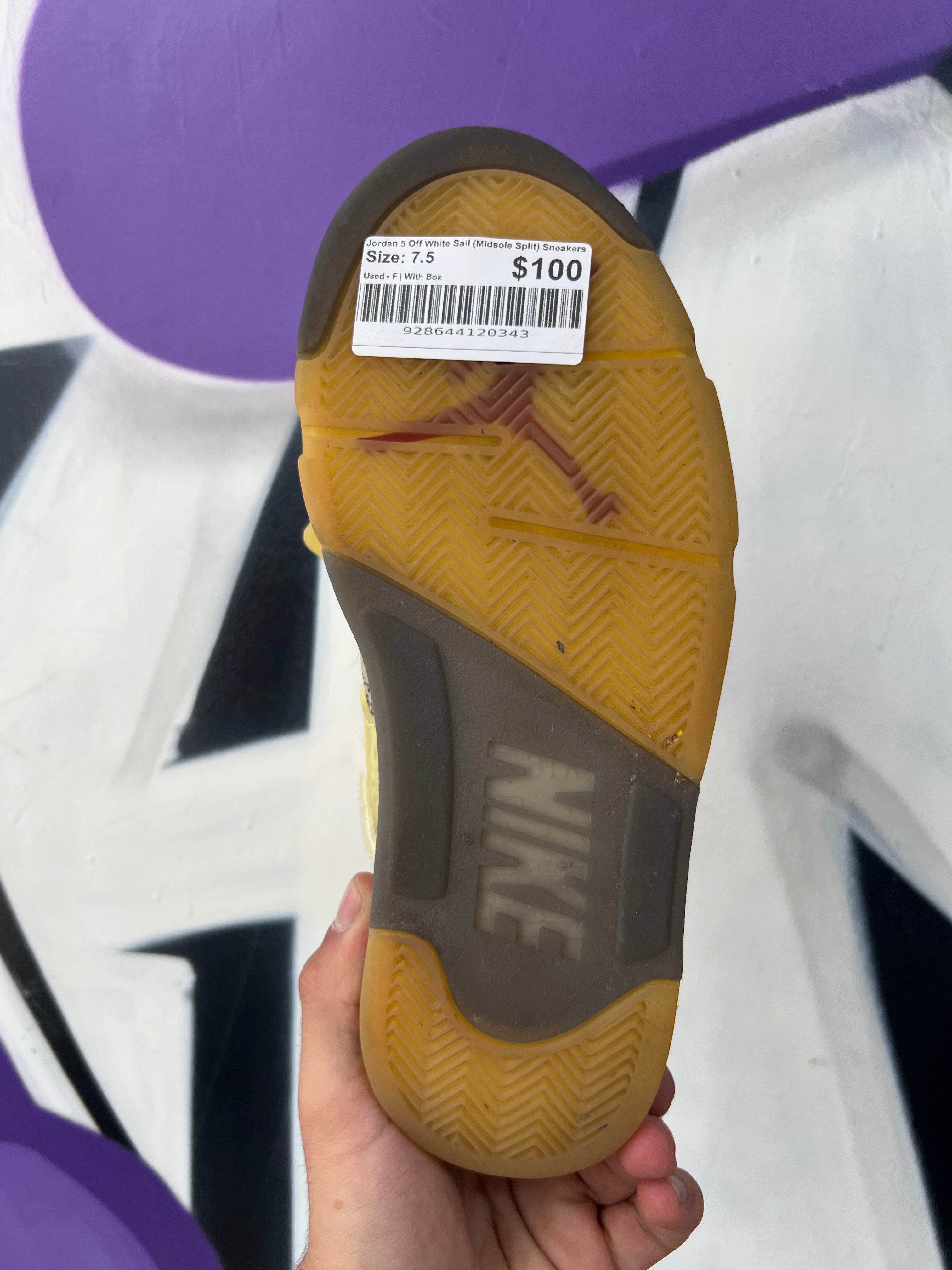 Jordan 5 Off White Sail (Midsole Split) Sneakers