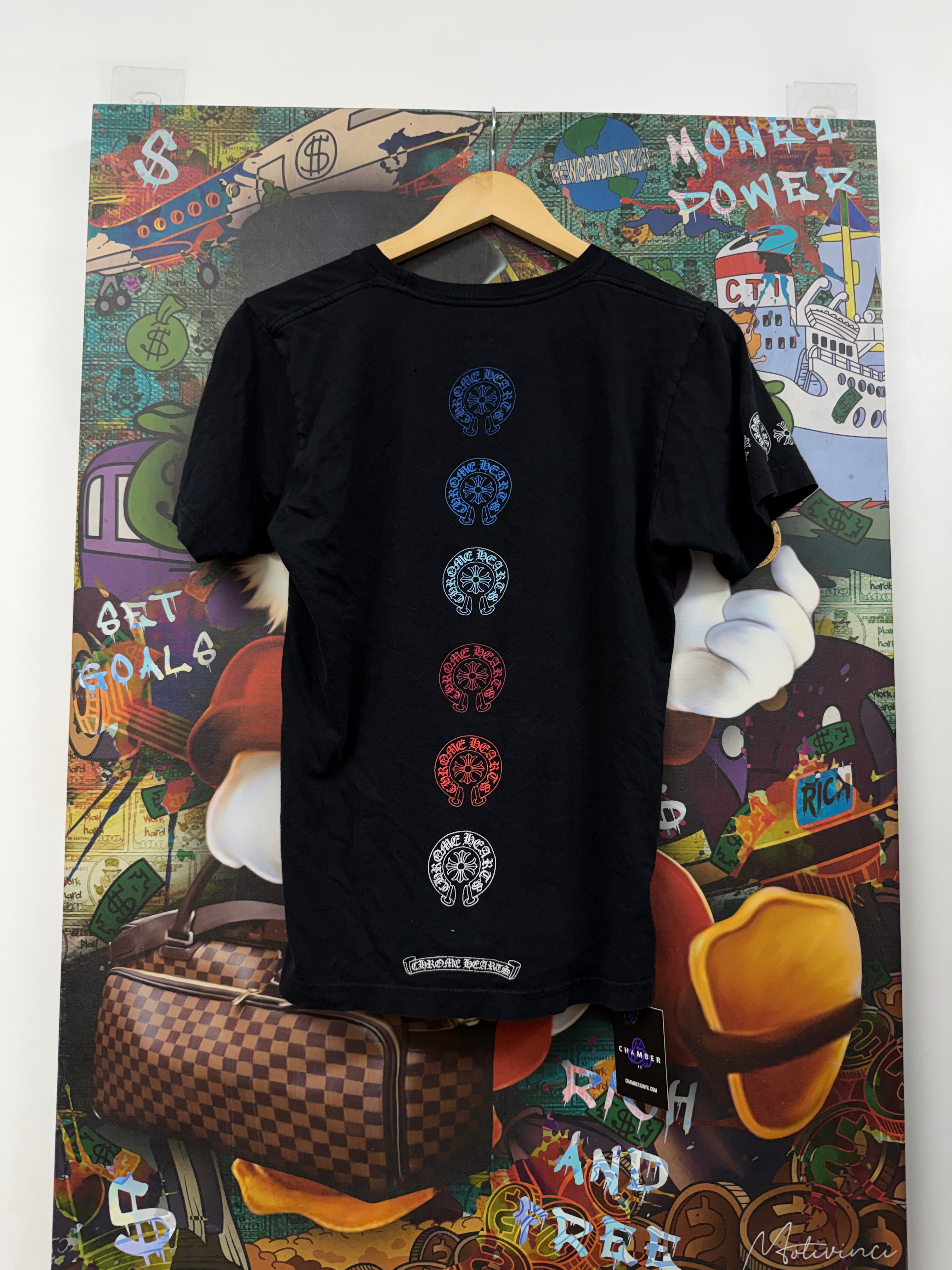 Chrome Hearts Black Multi Color Horseshoe Tee