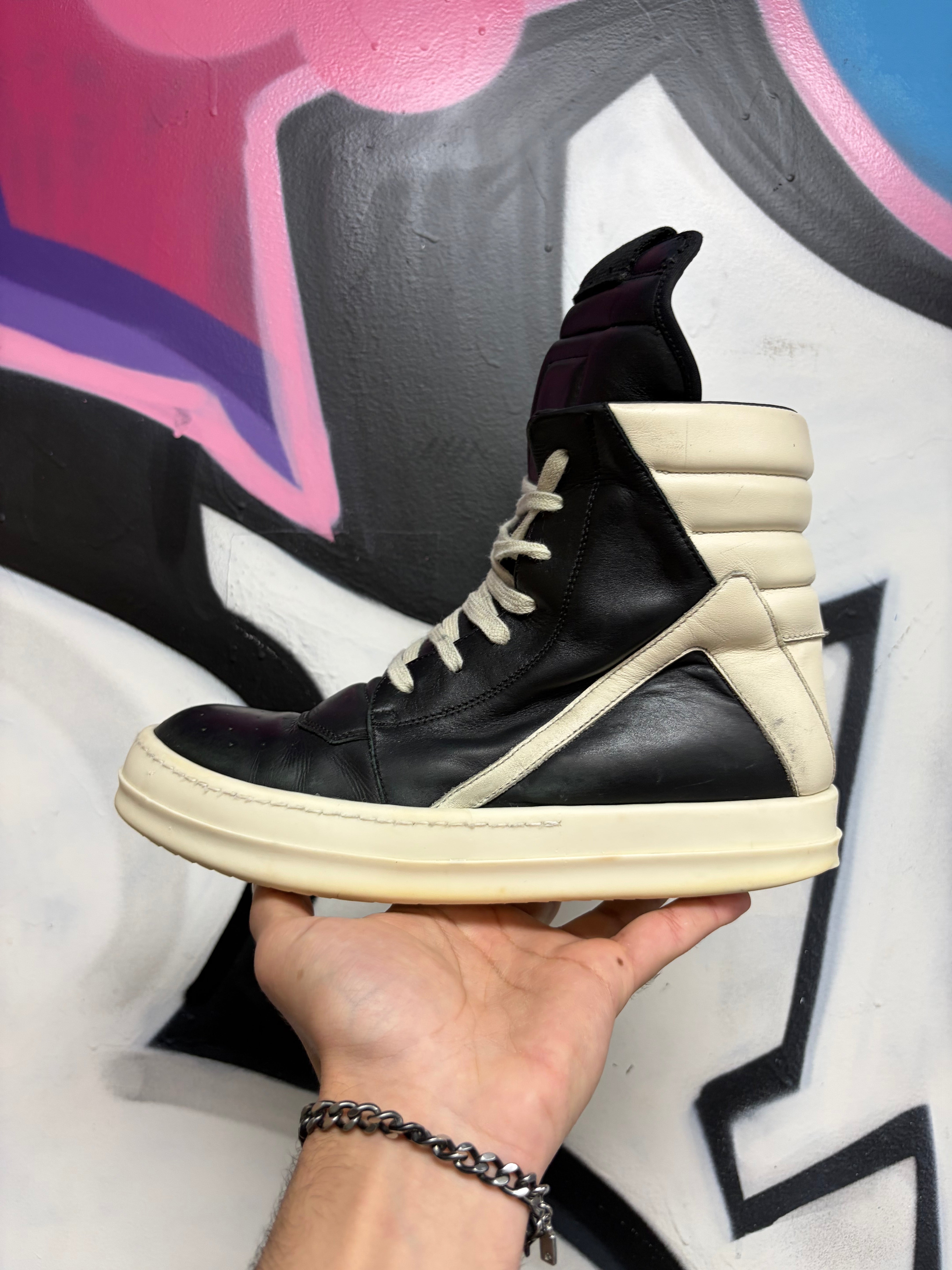 Rick Owens Black Geobasket Sneakers