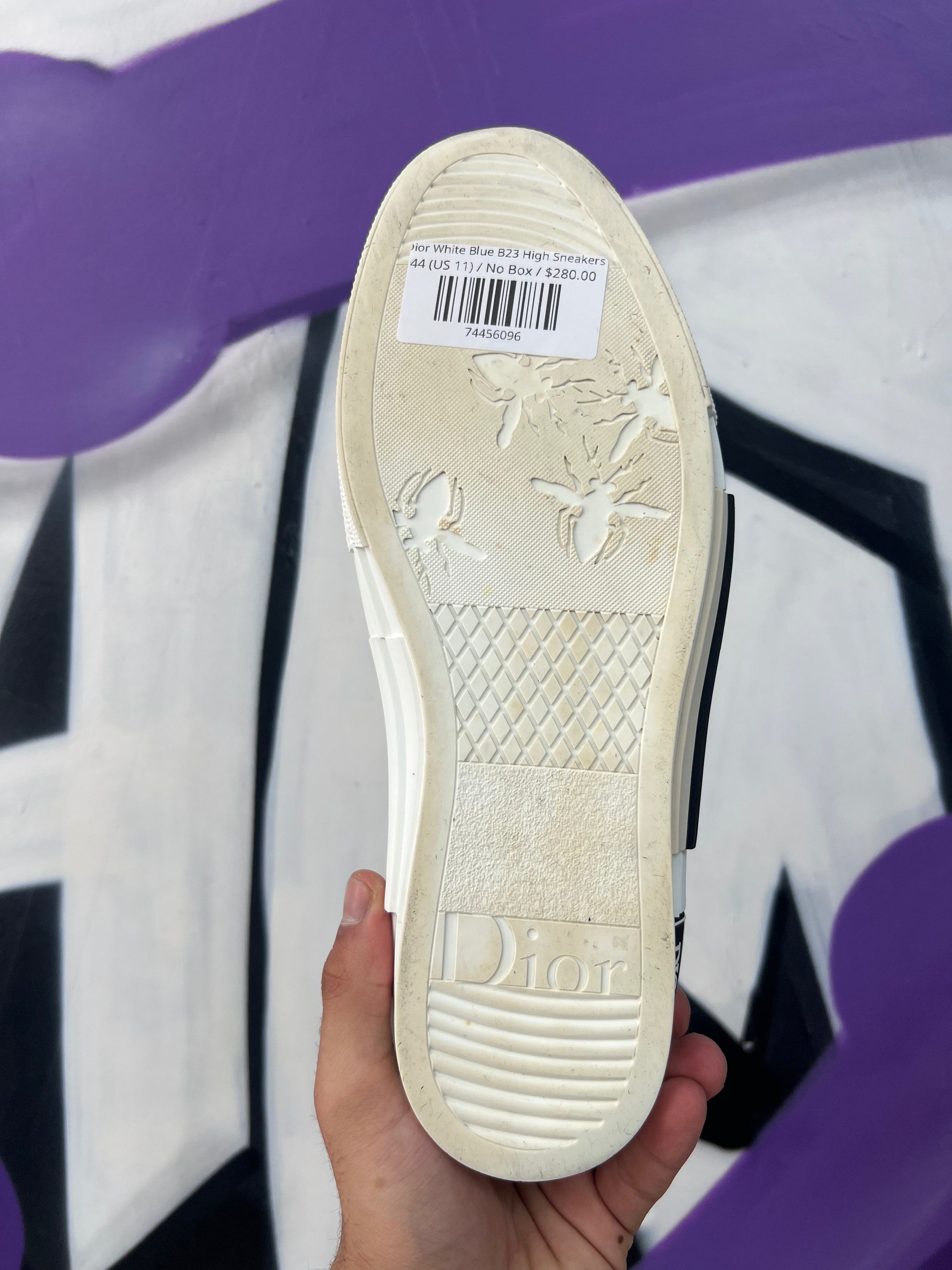 Dior White Blue B23 High Sneakers