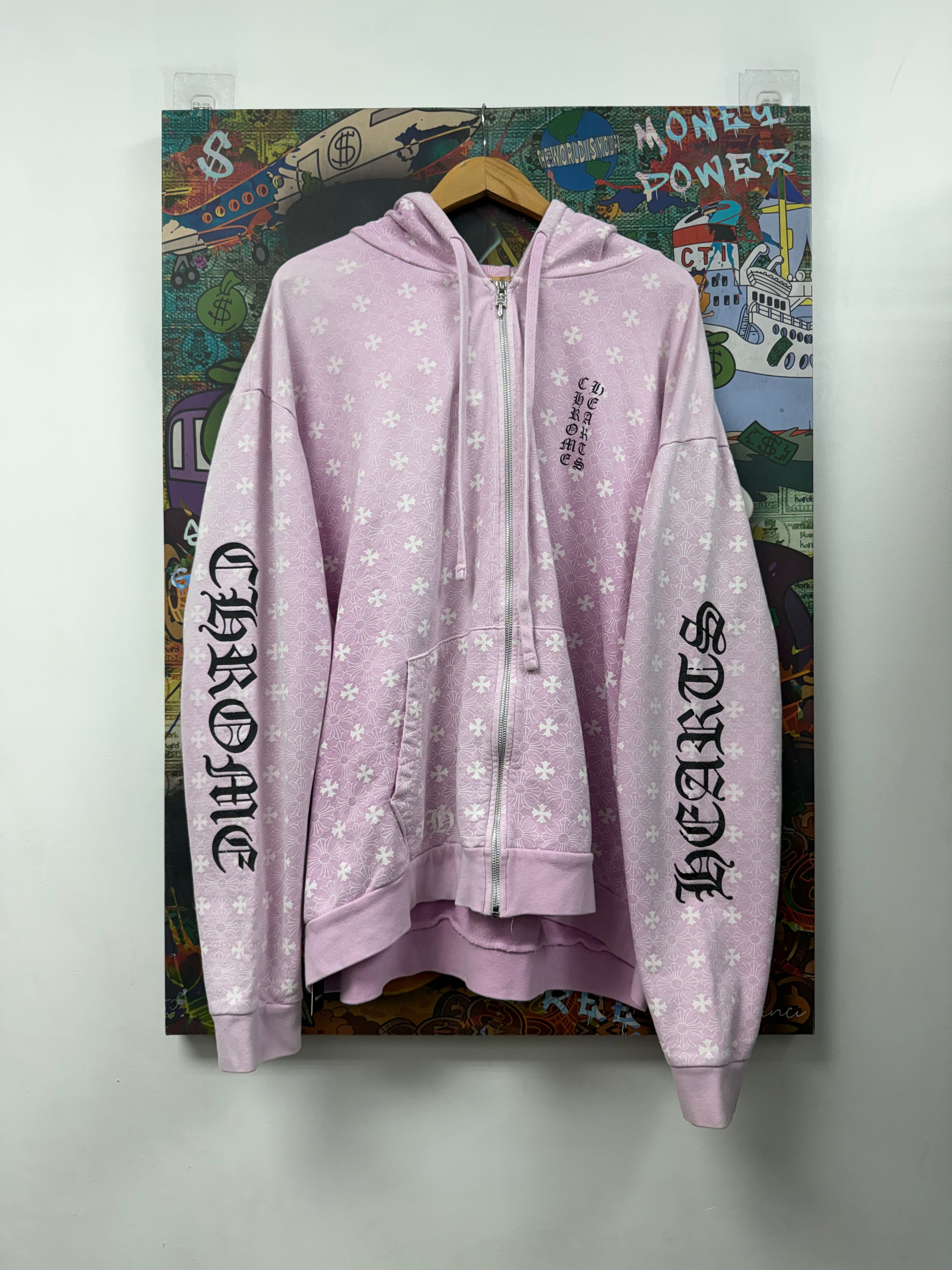 Chrome Hearts Pink Miami Art Basel Monogram Zip Up