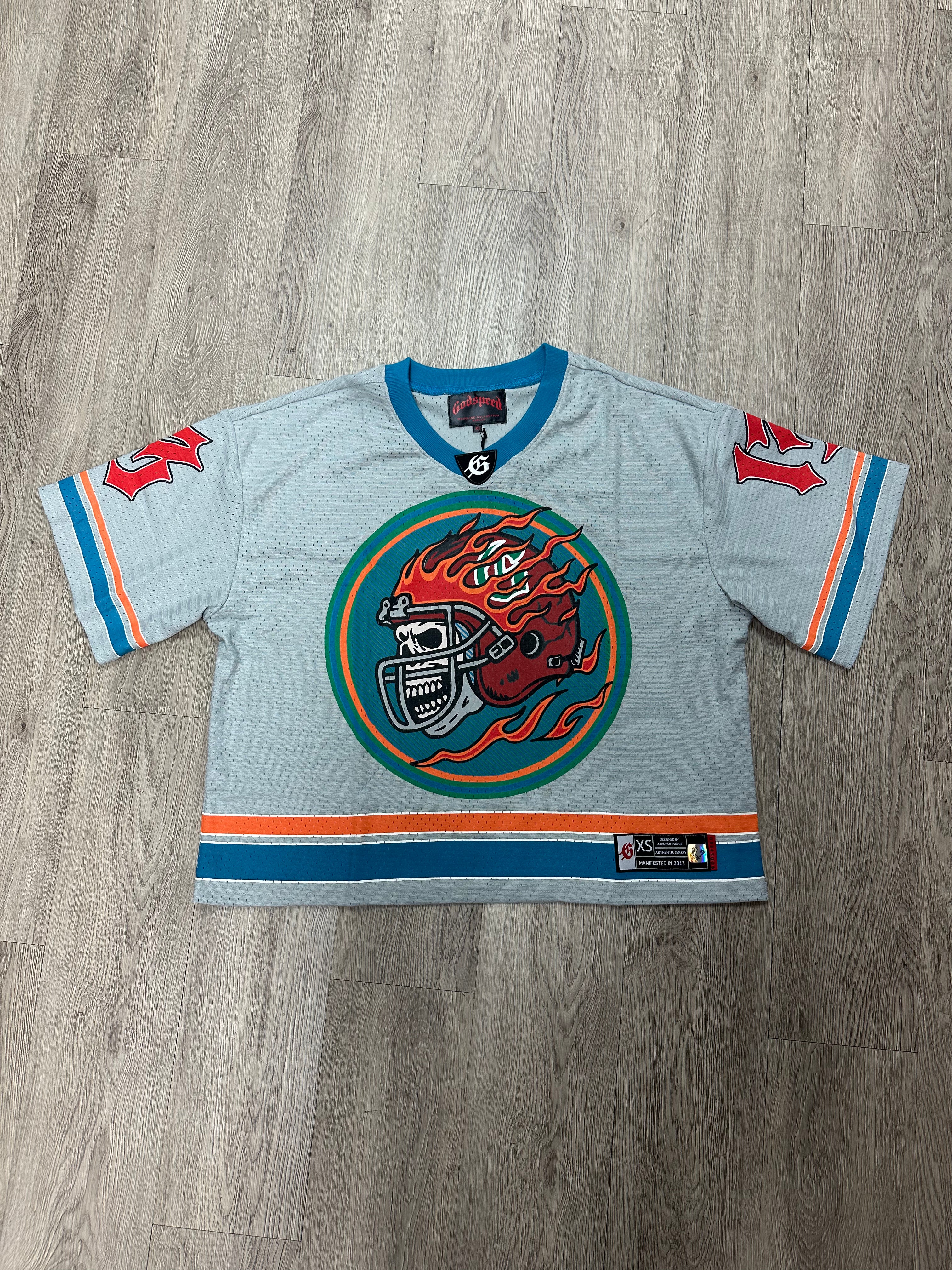 Godspeed "First Down" Grey Blue & Orange Jersey