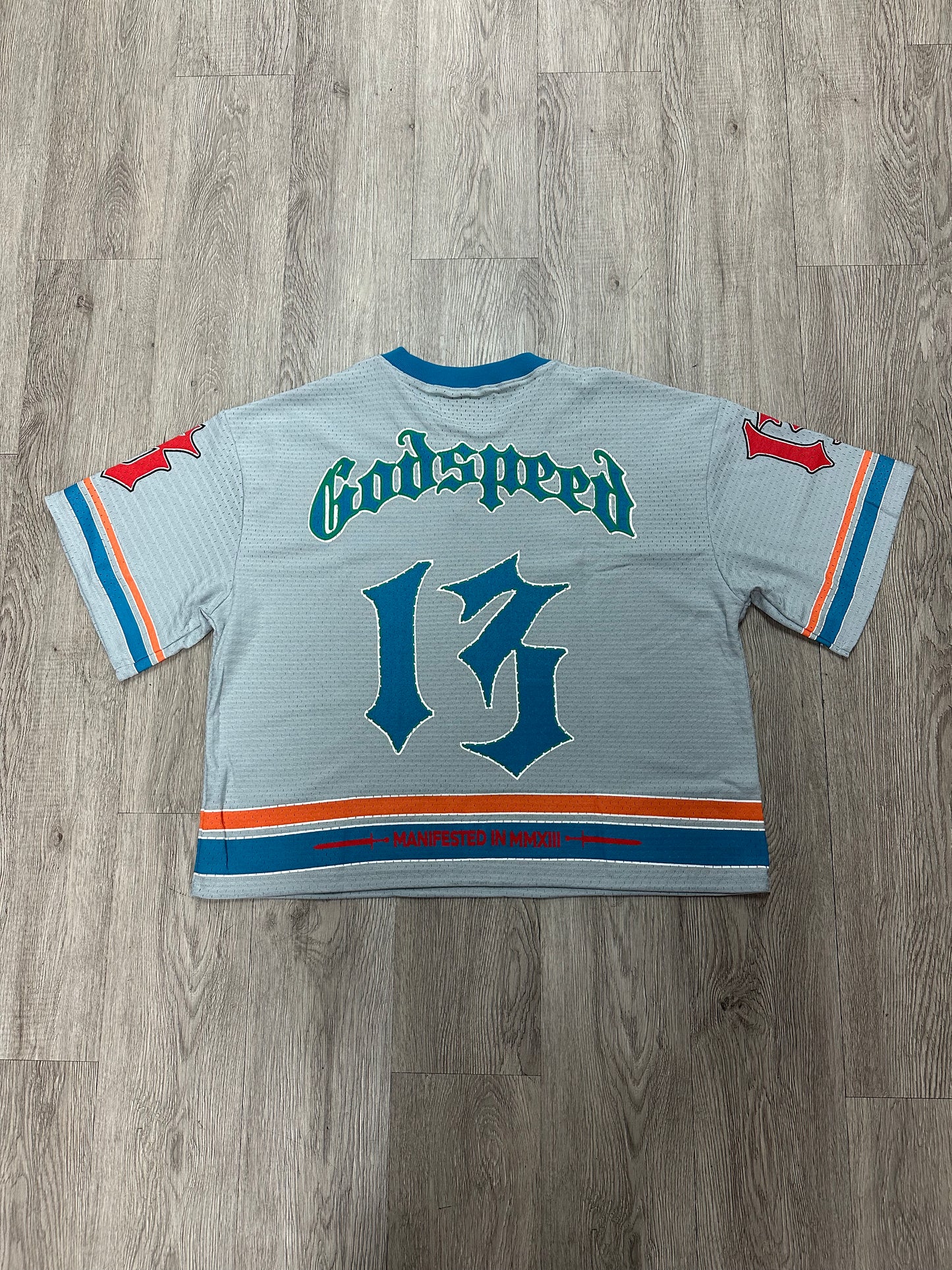 Godspeed "First Down" Grey Blue & Orange Jersey