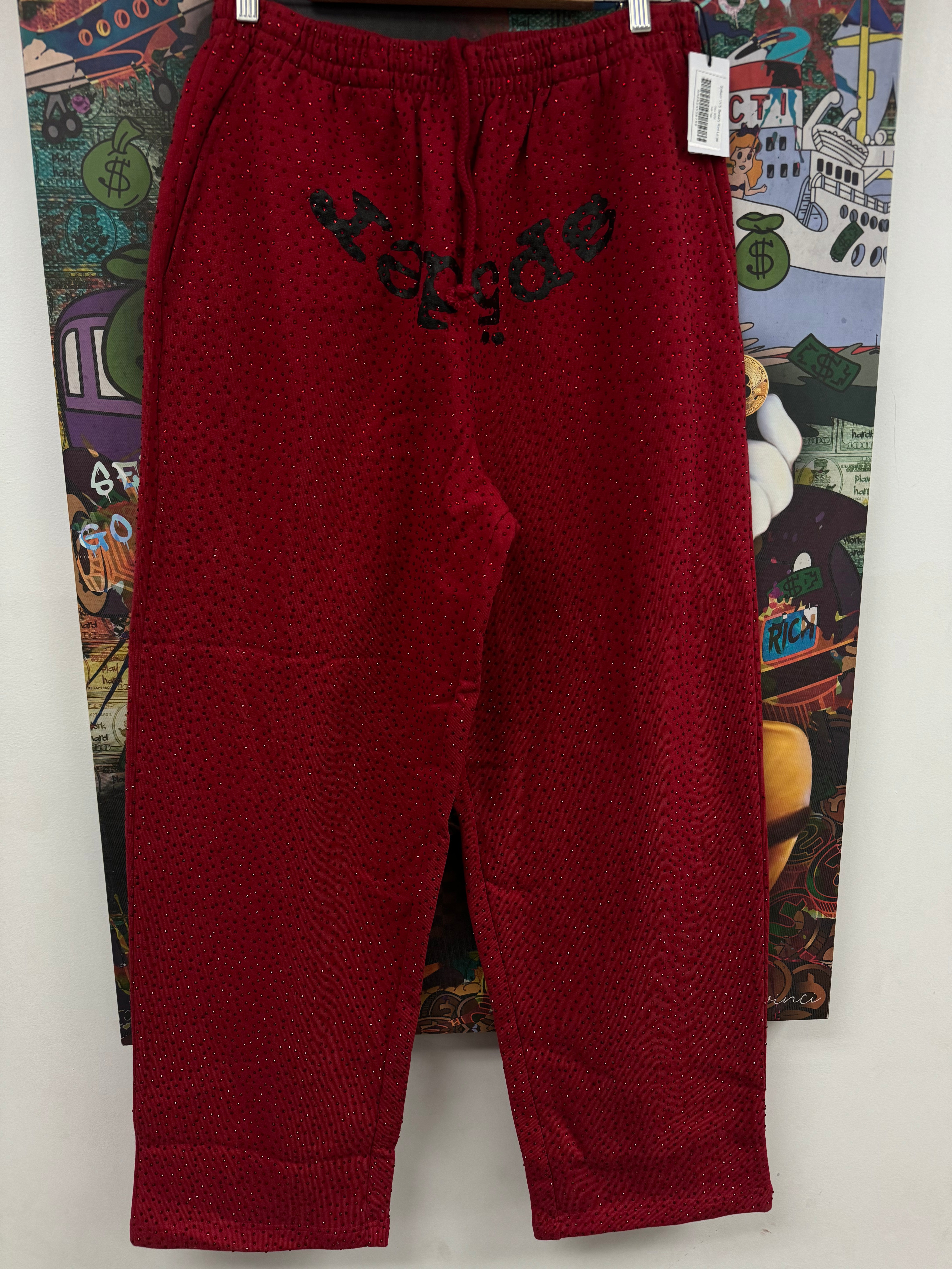 Sp5der VVS Sweats Red New Large With Tags