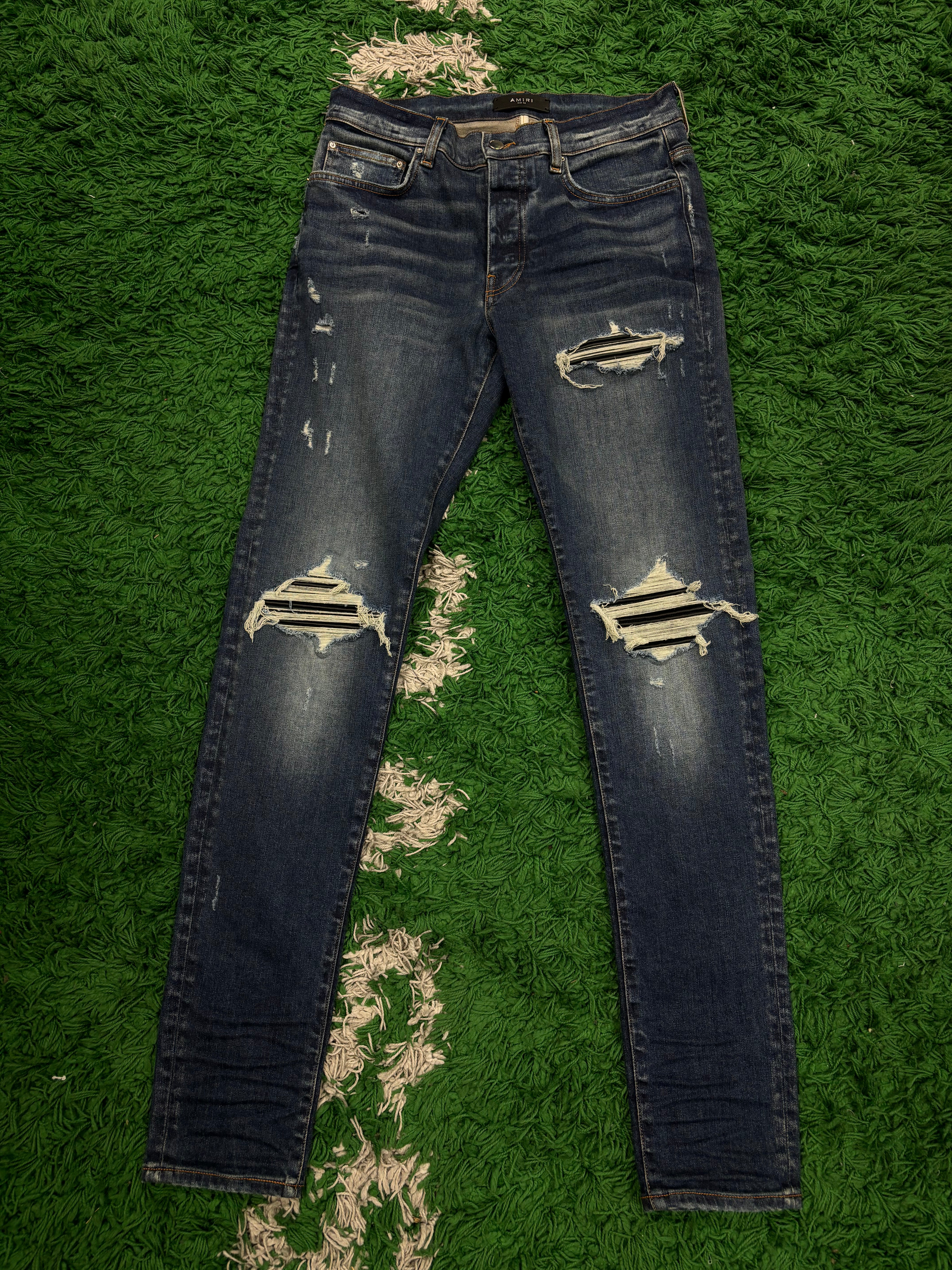Amiri MX1 Dark Wash Black Patch size:33 Used