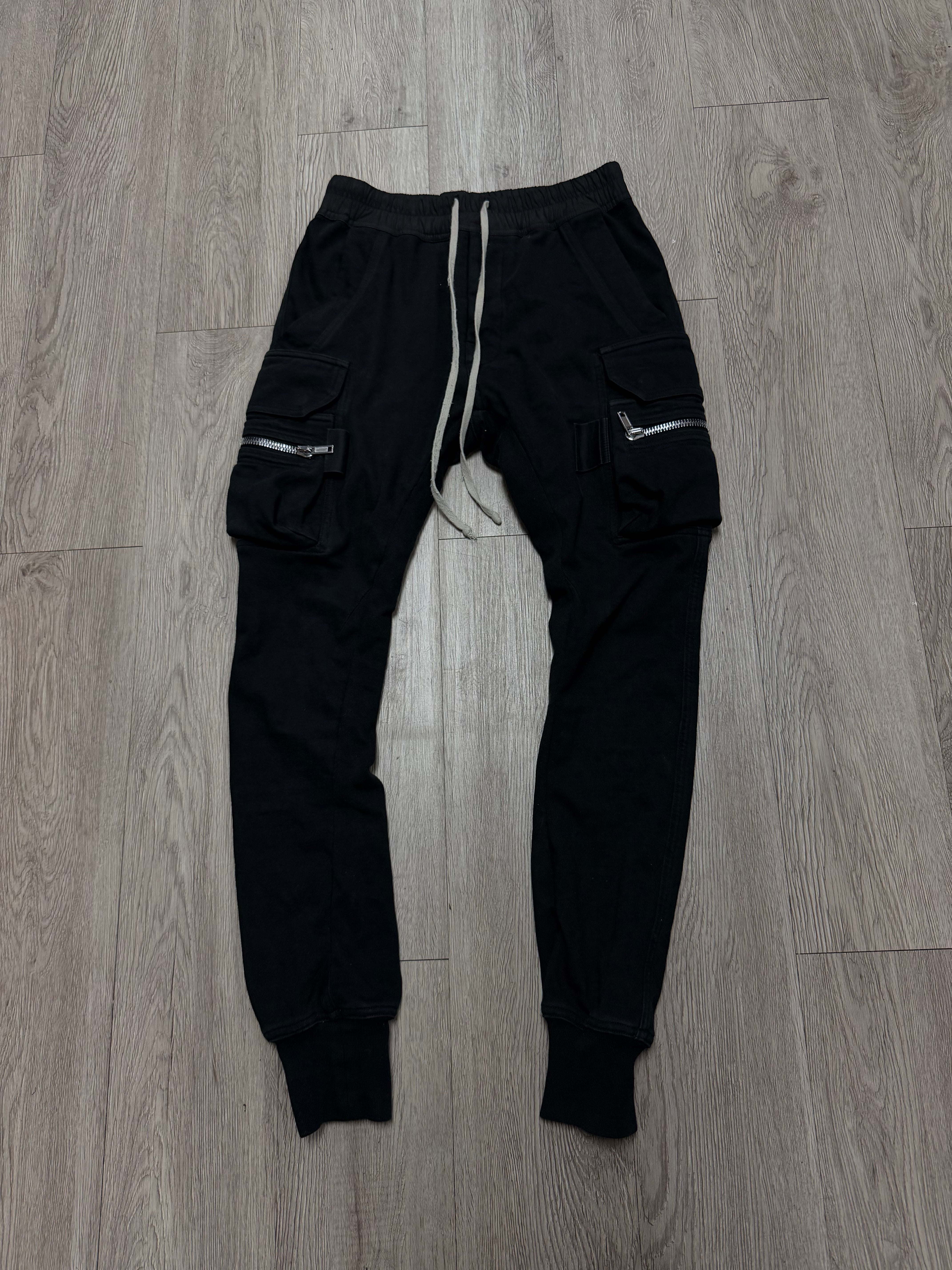 Rick Owens Black Cargo Zipper (48) Pants