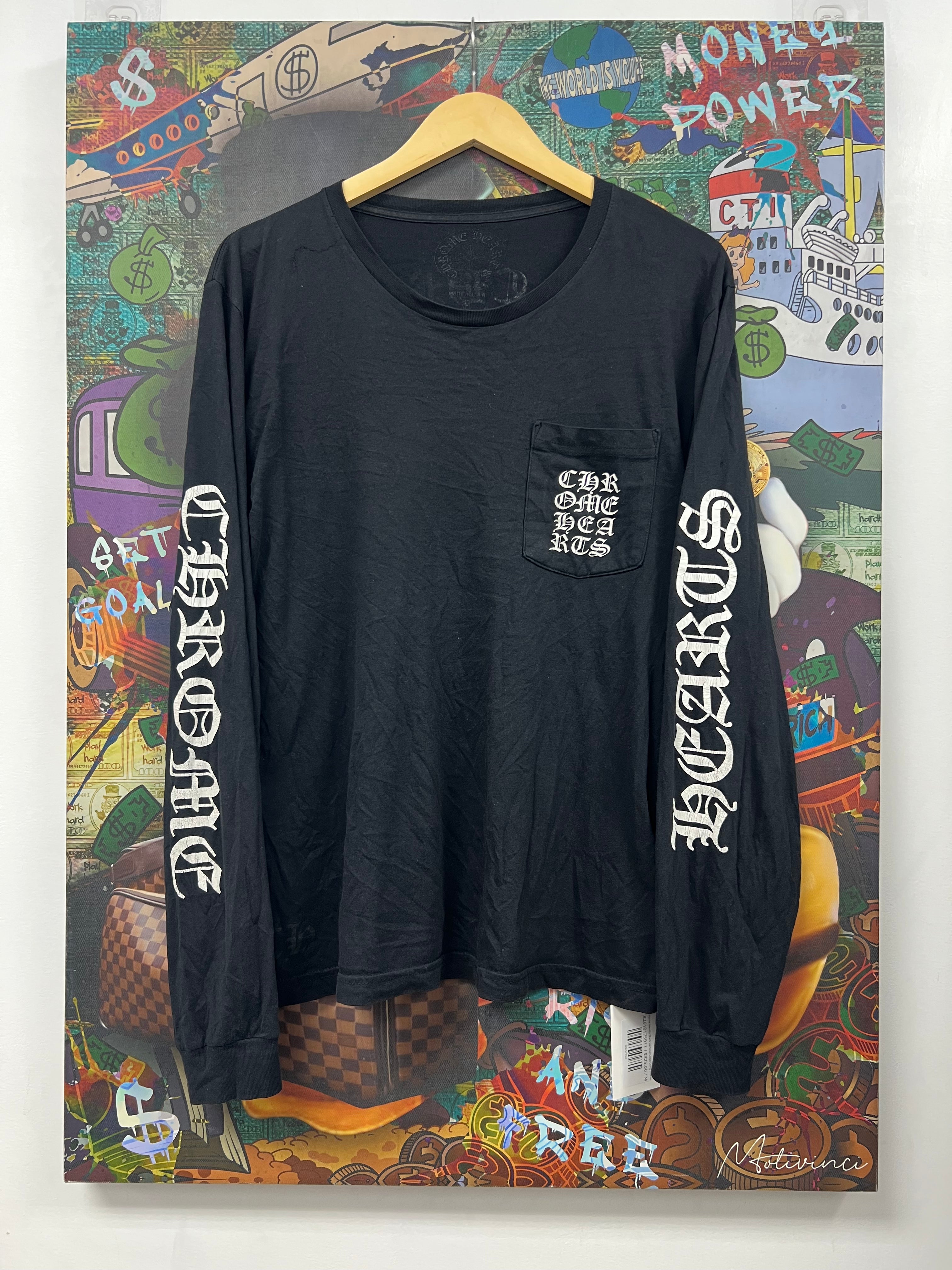 Chrome Hearts Black Vertical Logo Long Sleeve