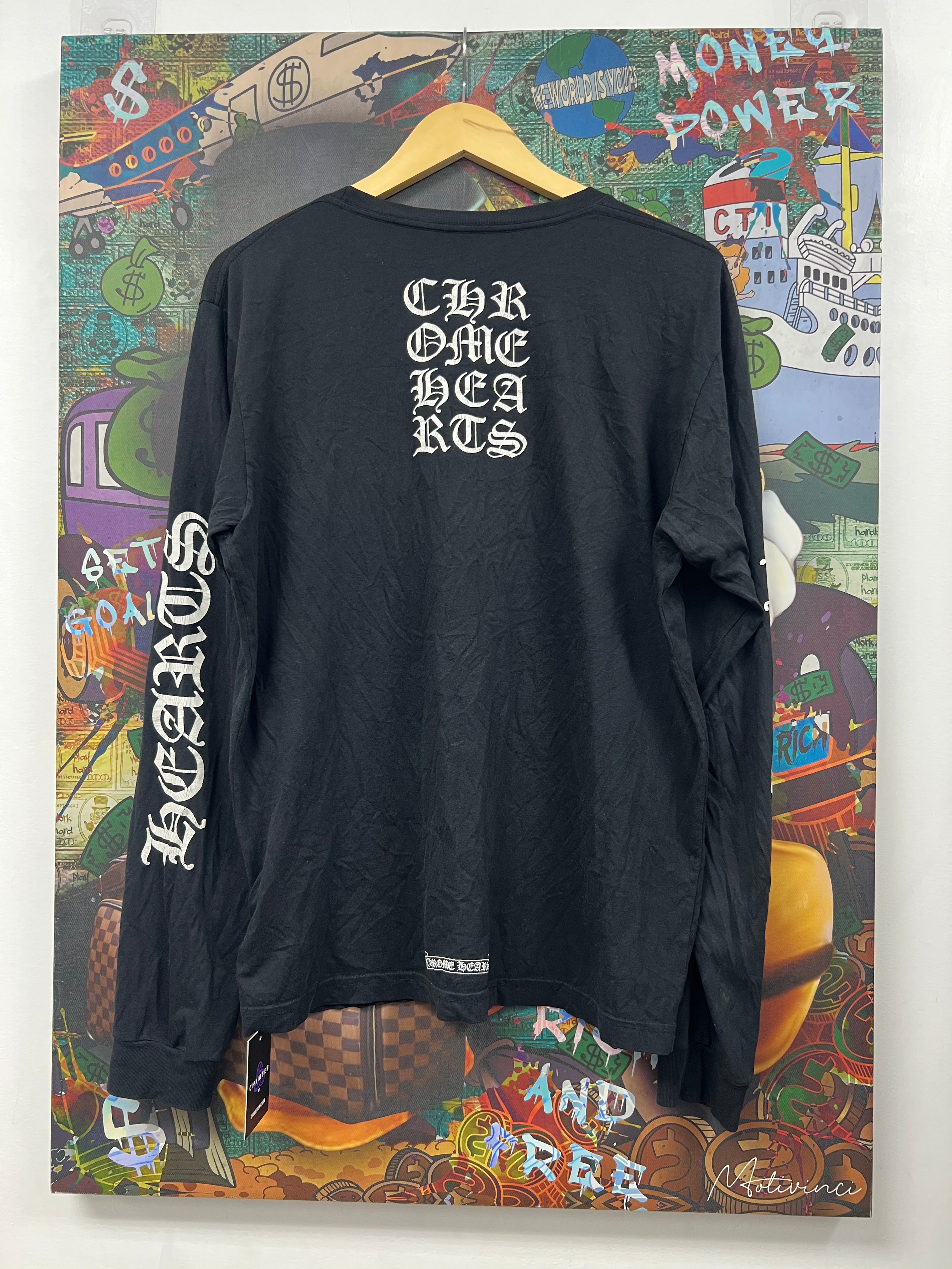 Chrome Hearts Black Vertical Logo Long Sleeve