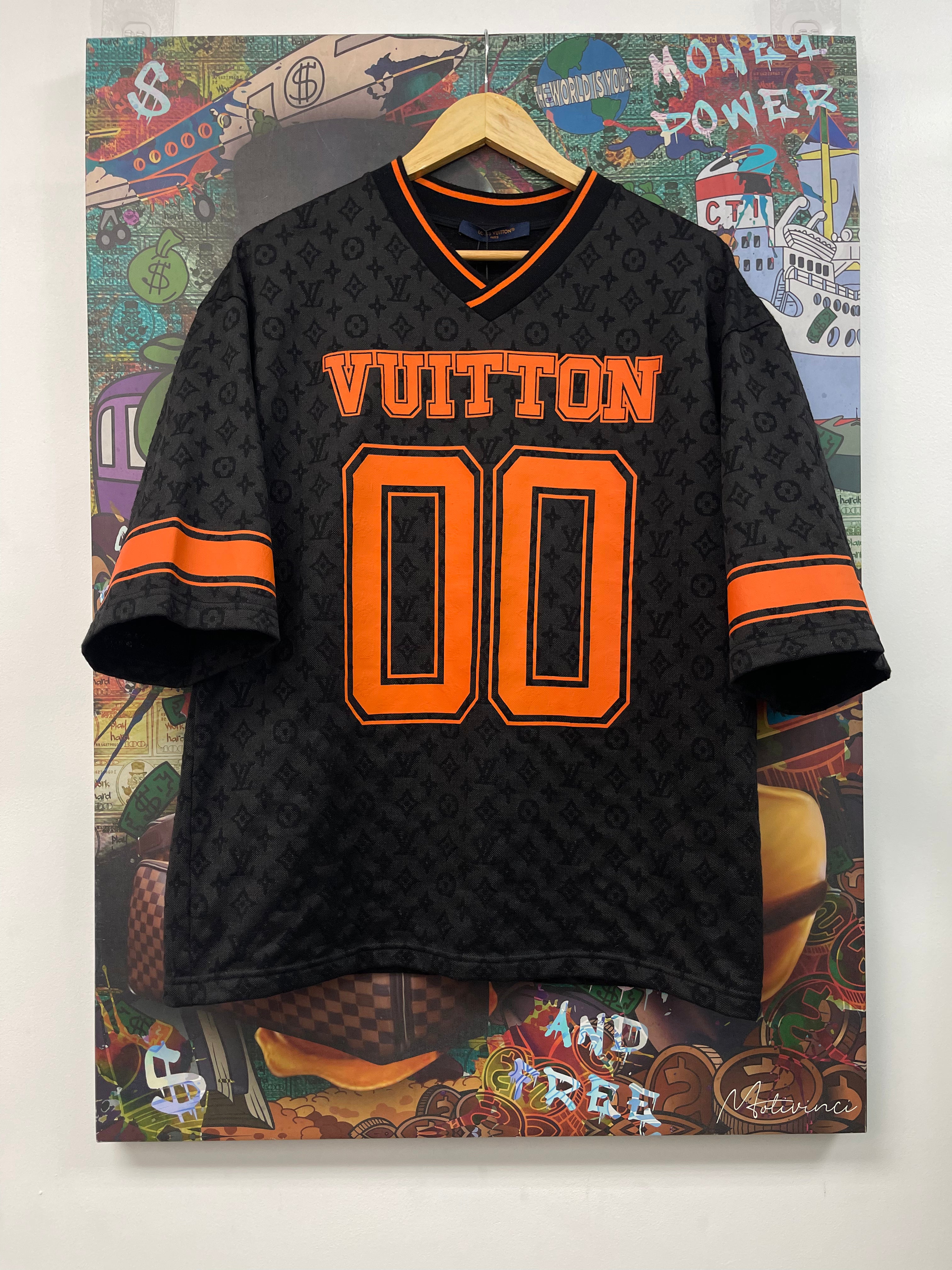 Louis Vuitton Black Orange Monogram Jersey