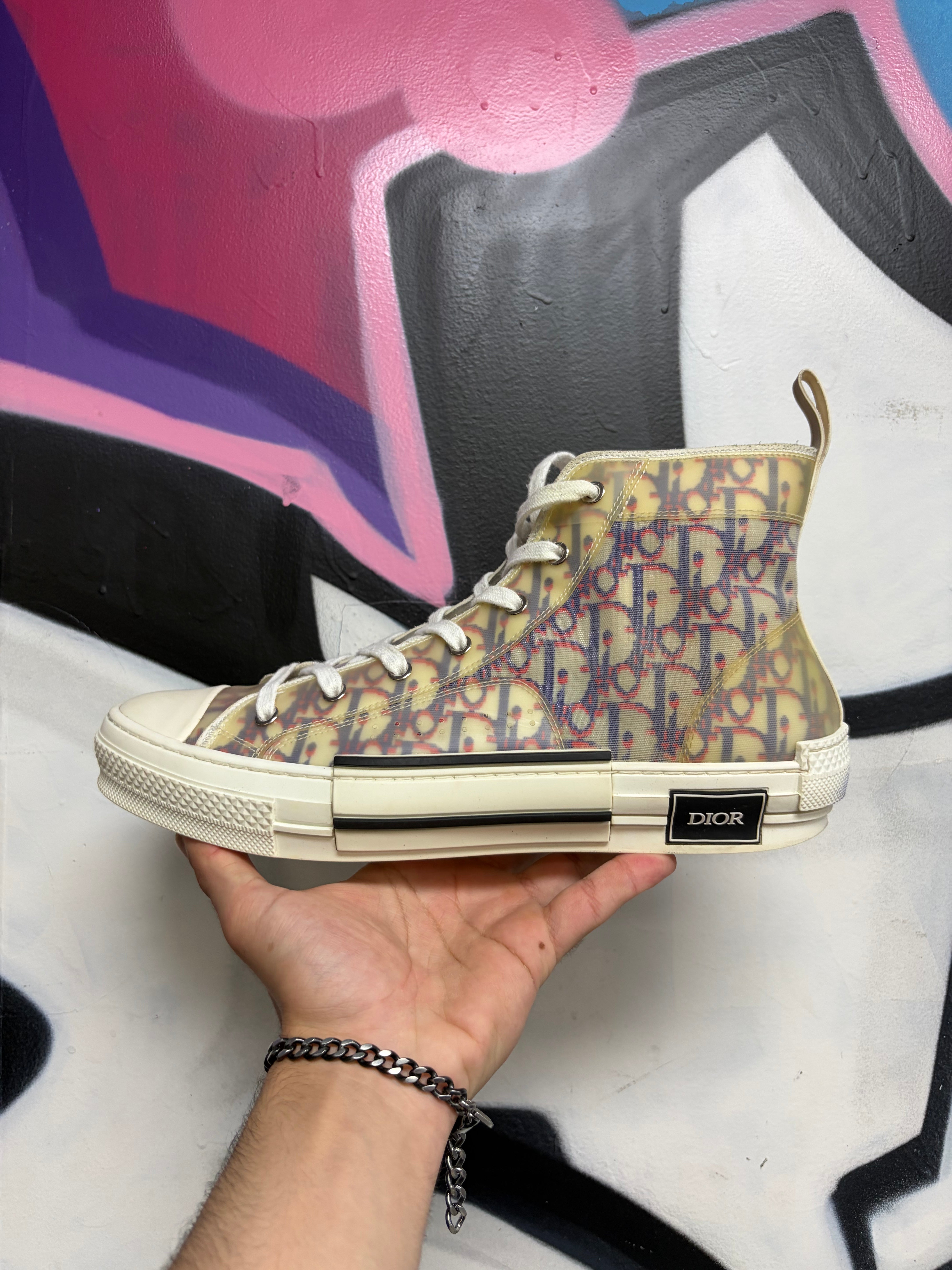 Dior B23 Cream Red Blue Sneakers