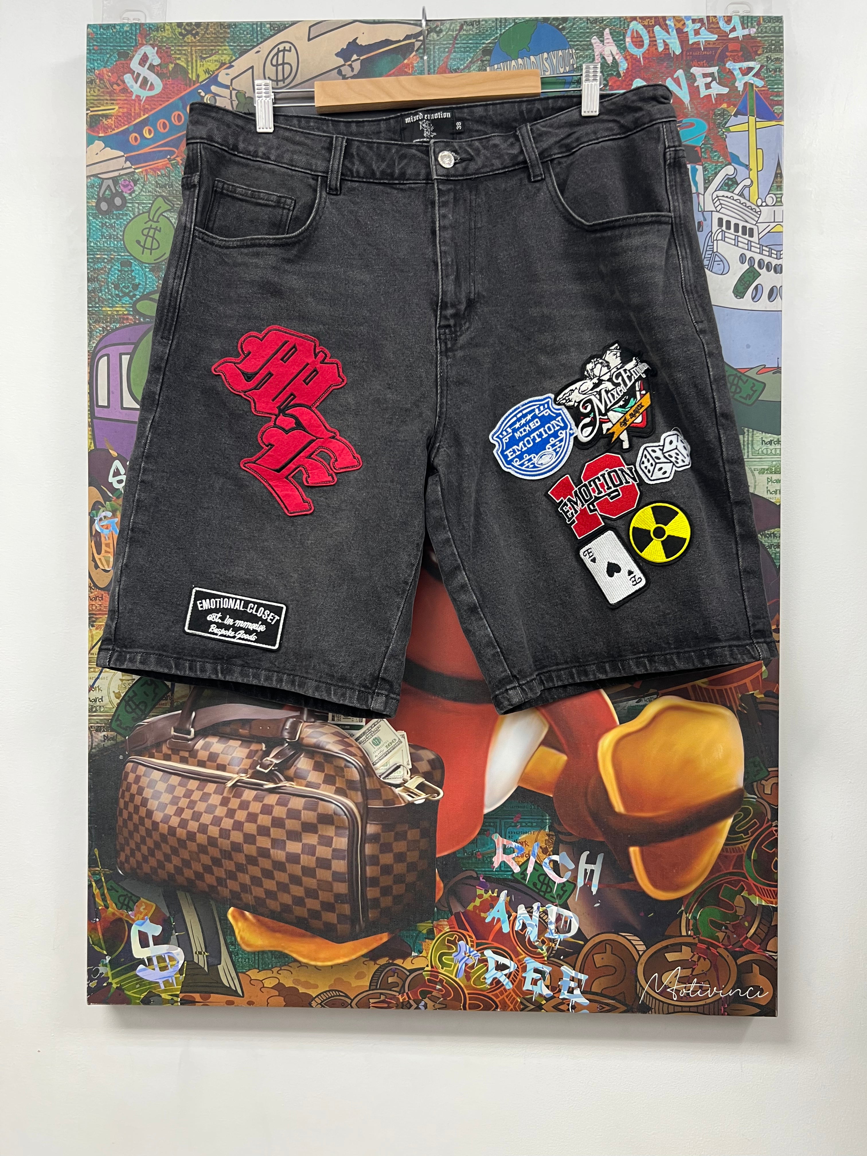 Mixed Emotions Chaos Jean Shorts