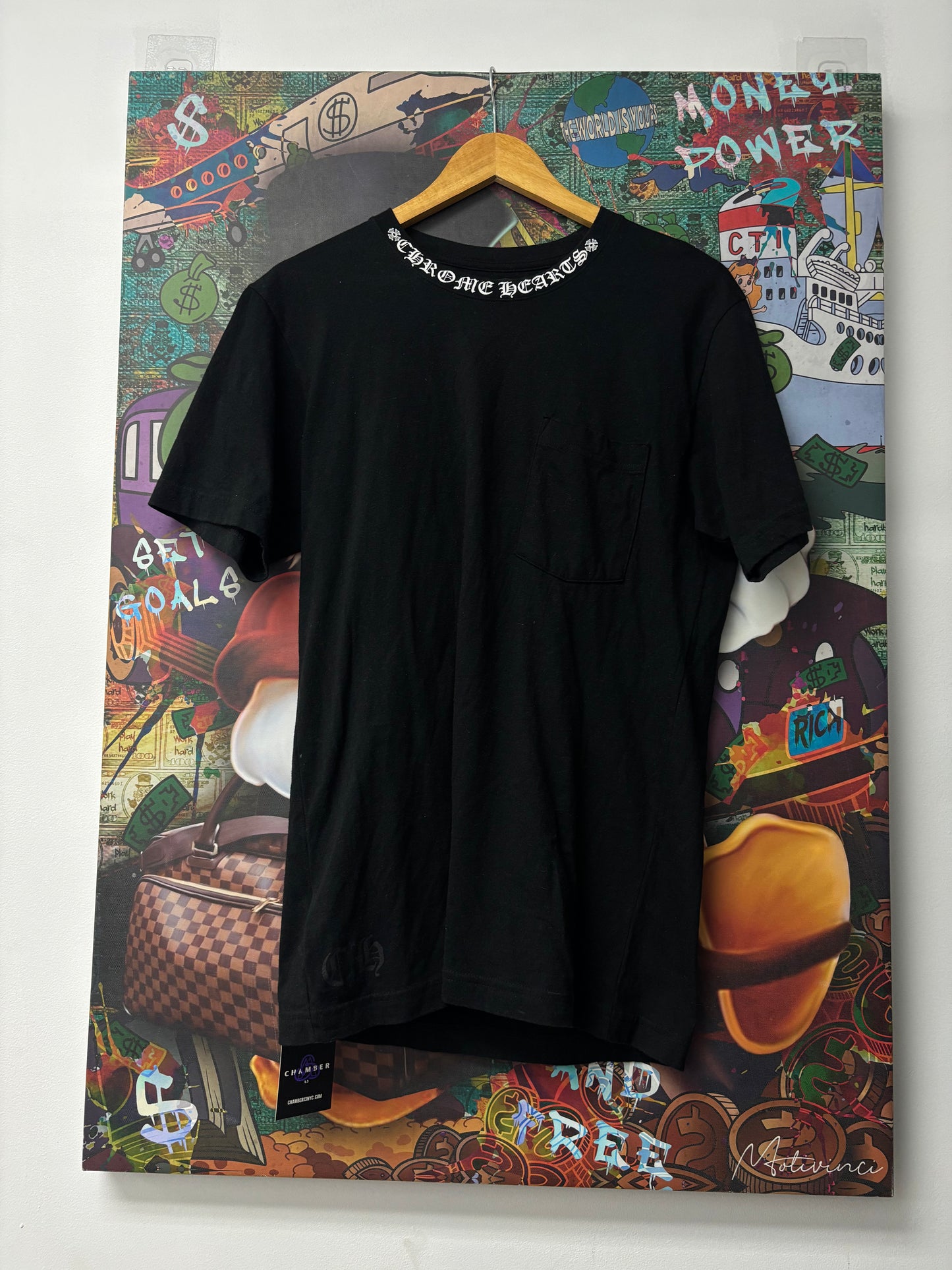 Chrome Hearts Black Neck Logo Tee