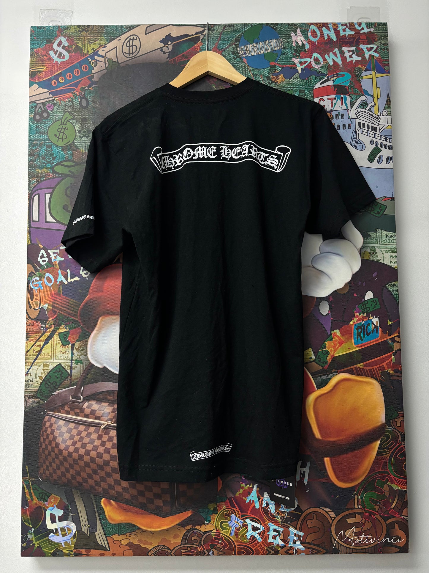 Chrome Hearts Scroll Logo Black White Tee