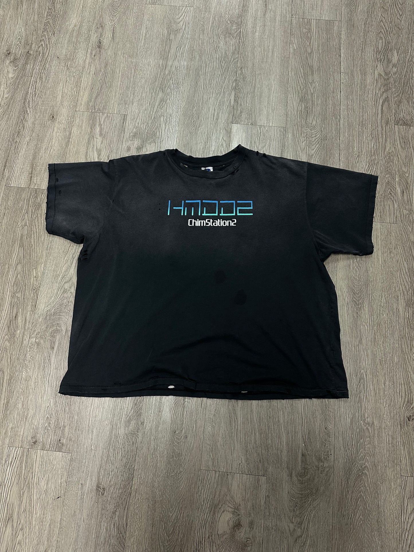 HMDD Chimstation Tee Grey Distressed Used