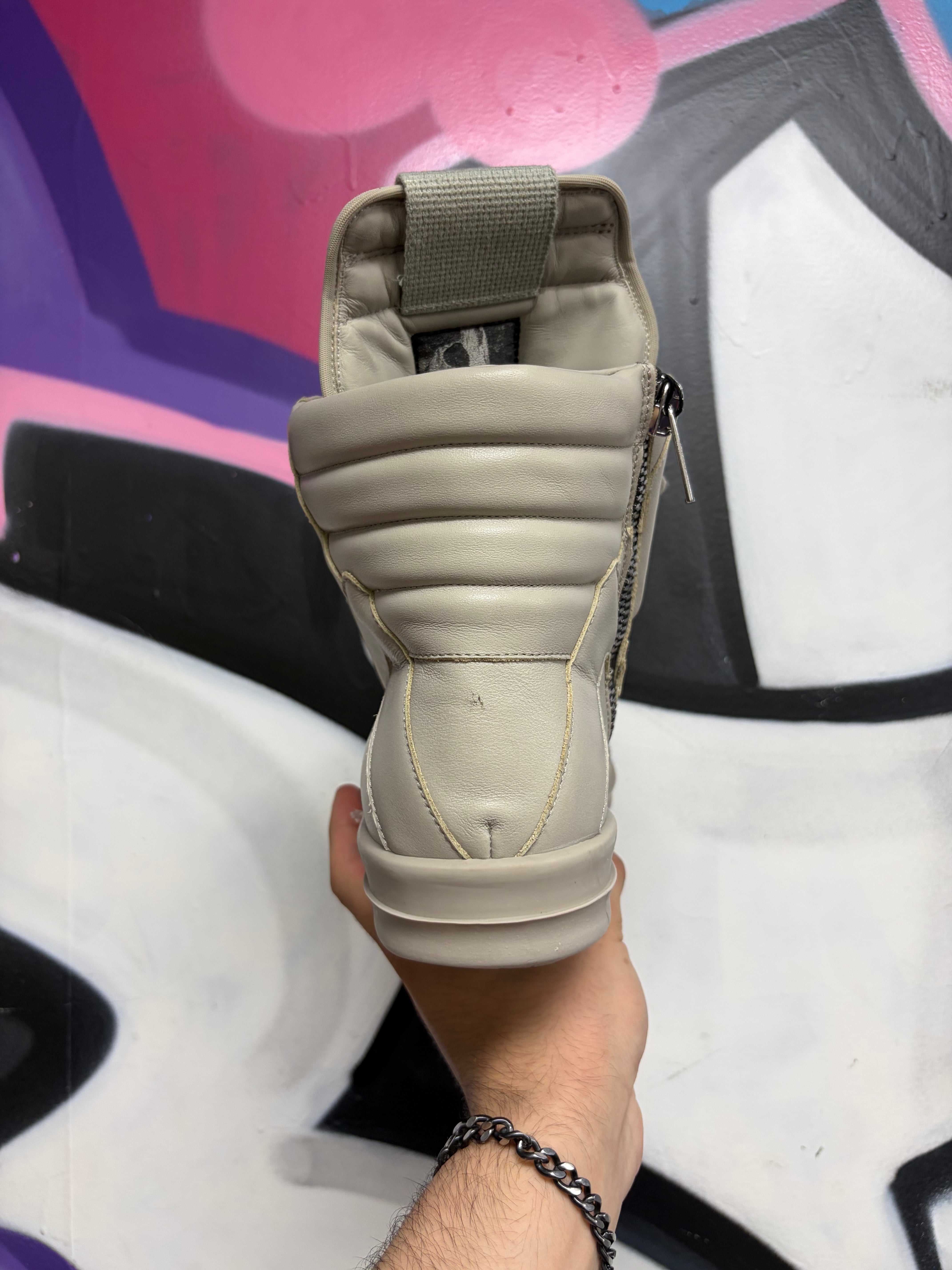 Rick Owens Grey Jumbo Lace Geobasket Sneakers
