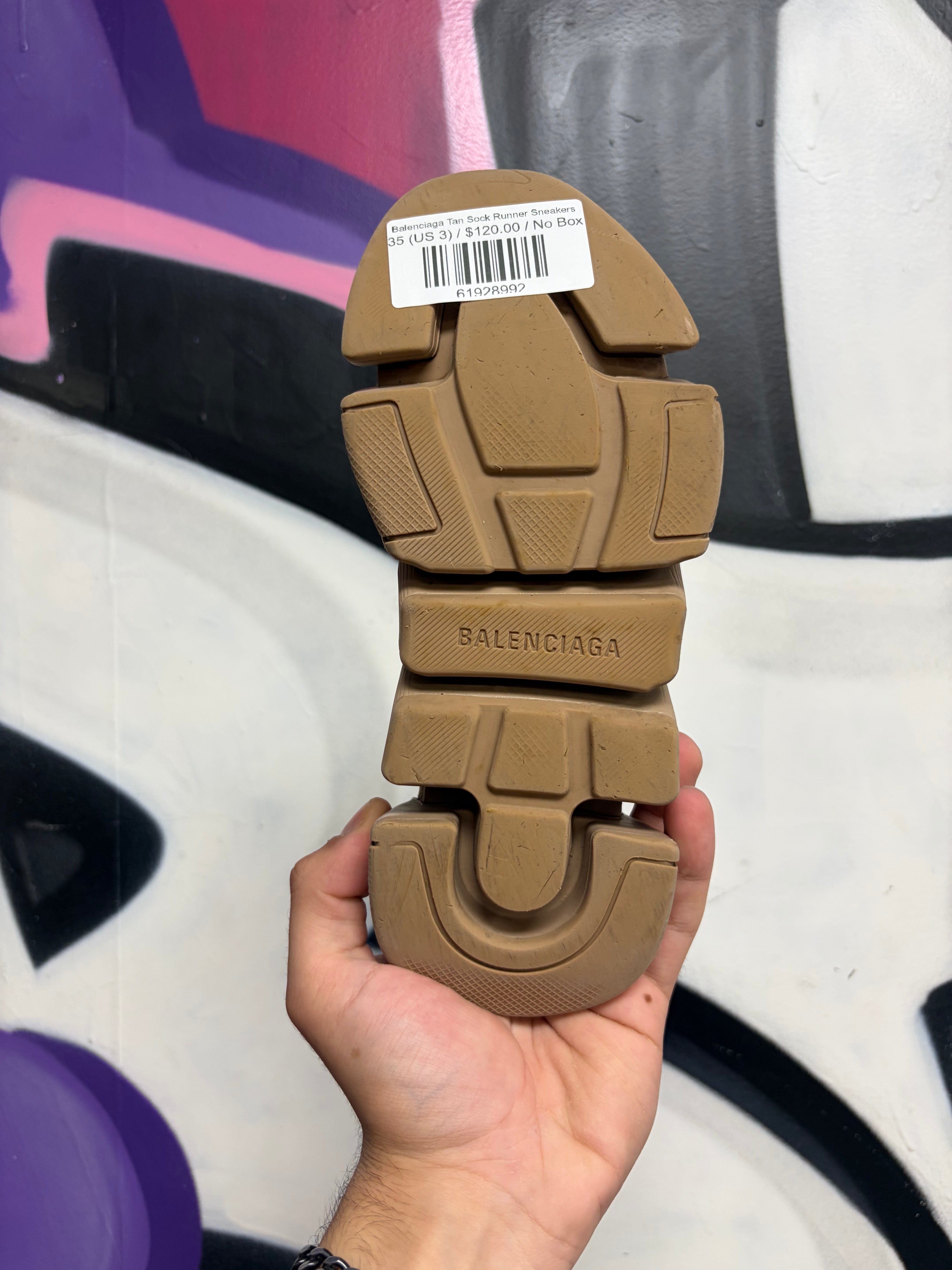 Balenciaga Tan Sock Runner Sneakers