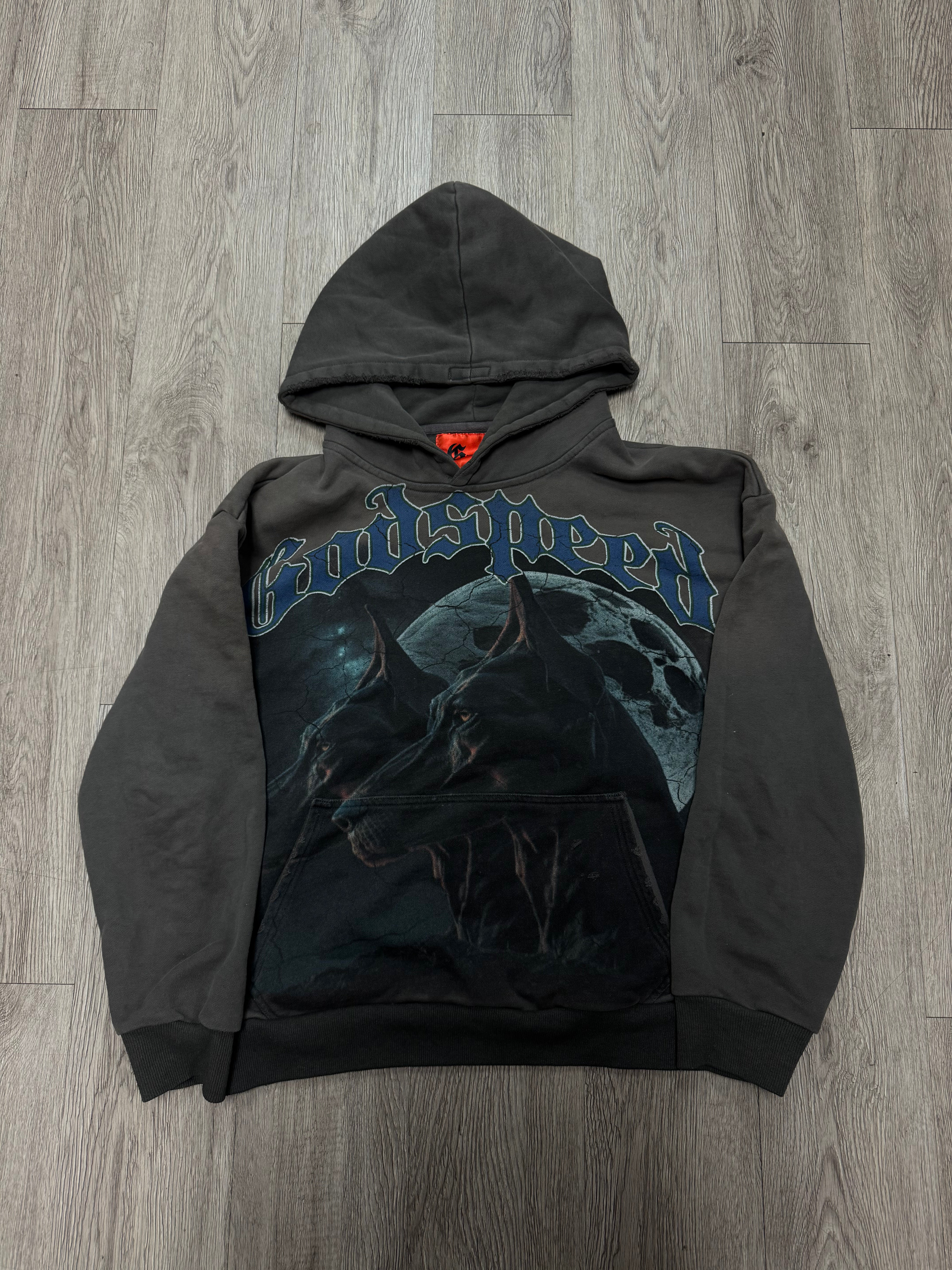 Godspeed Stone Grey Distressed Watch Dog Hoodie