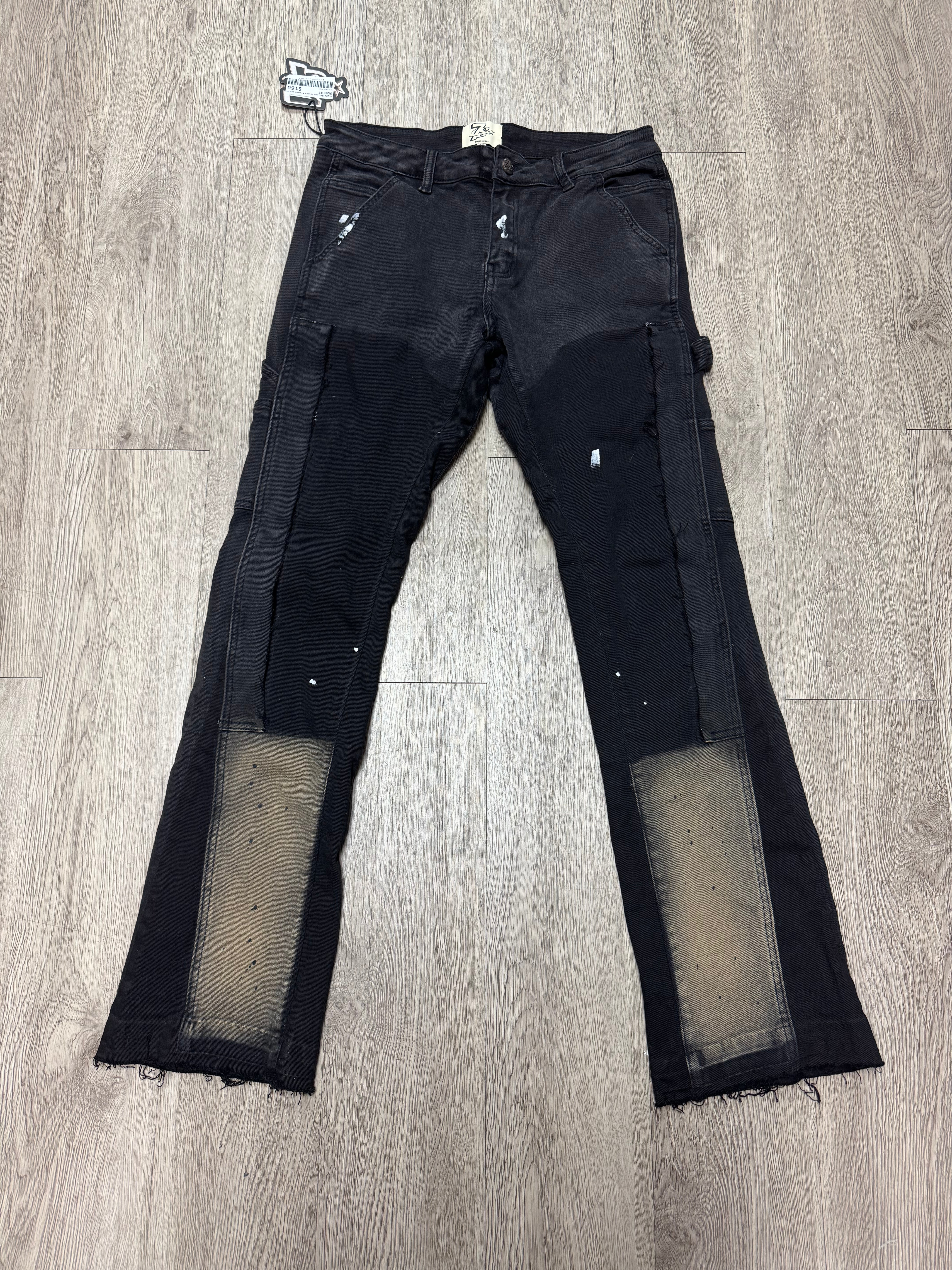Triple Sevens Black Flared Jeans