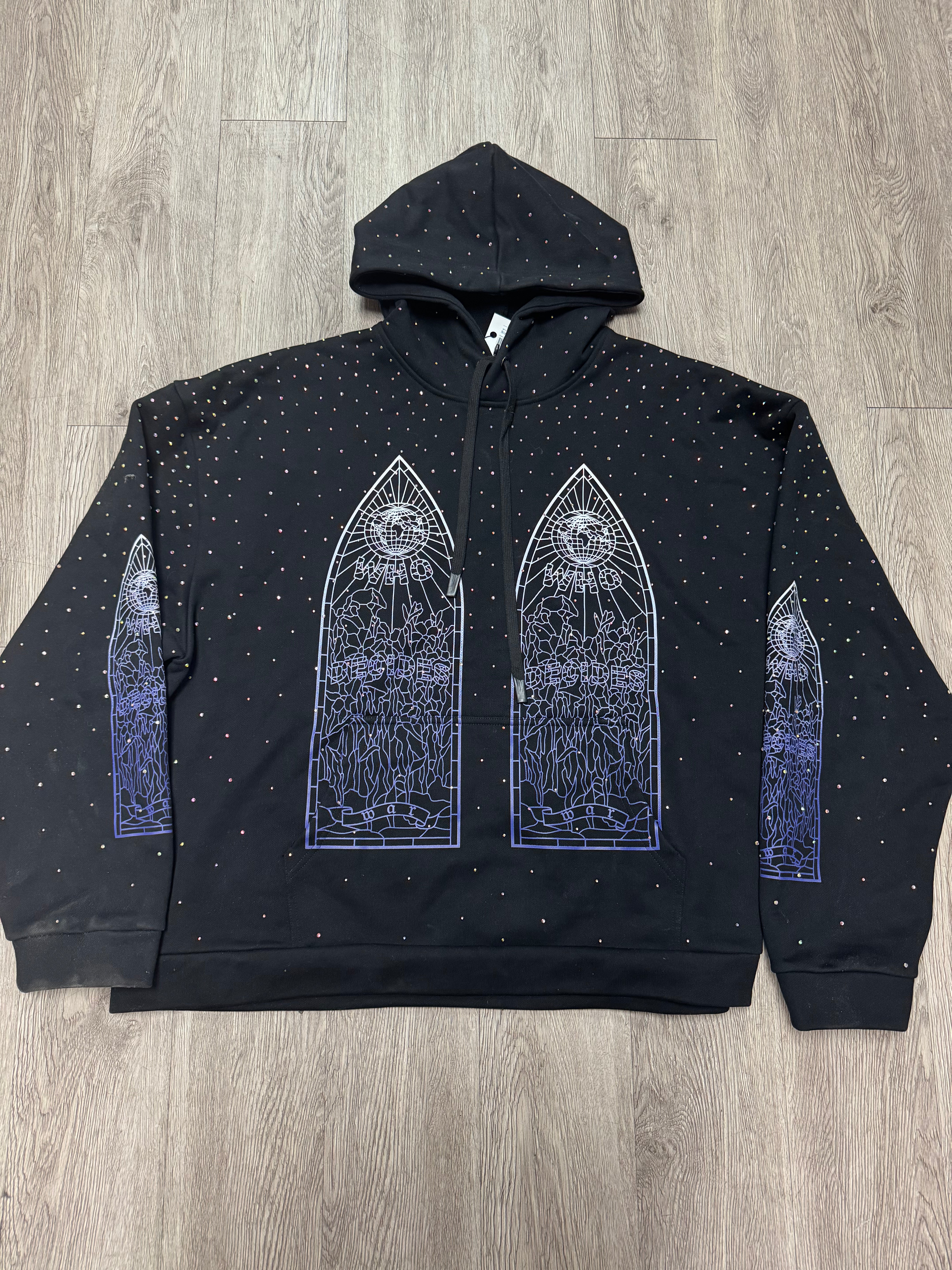 Who Decides War Black Stained Glass Hoodie