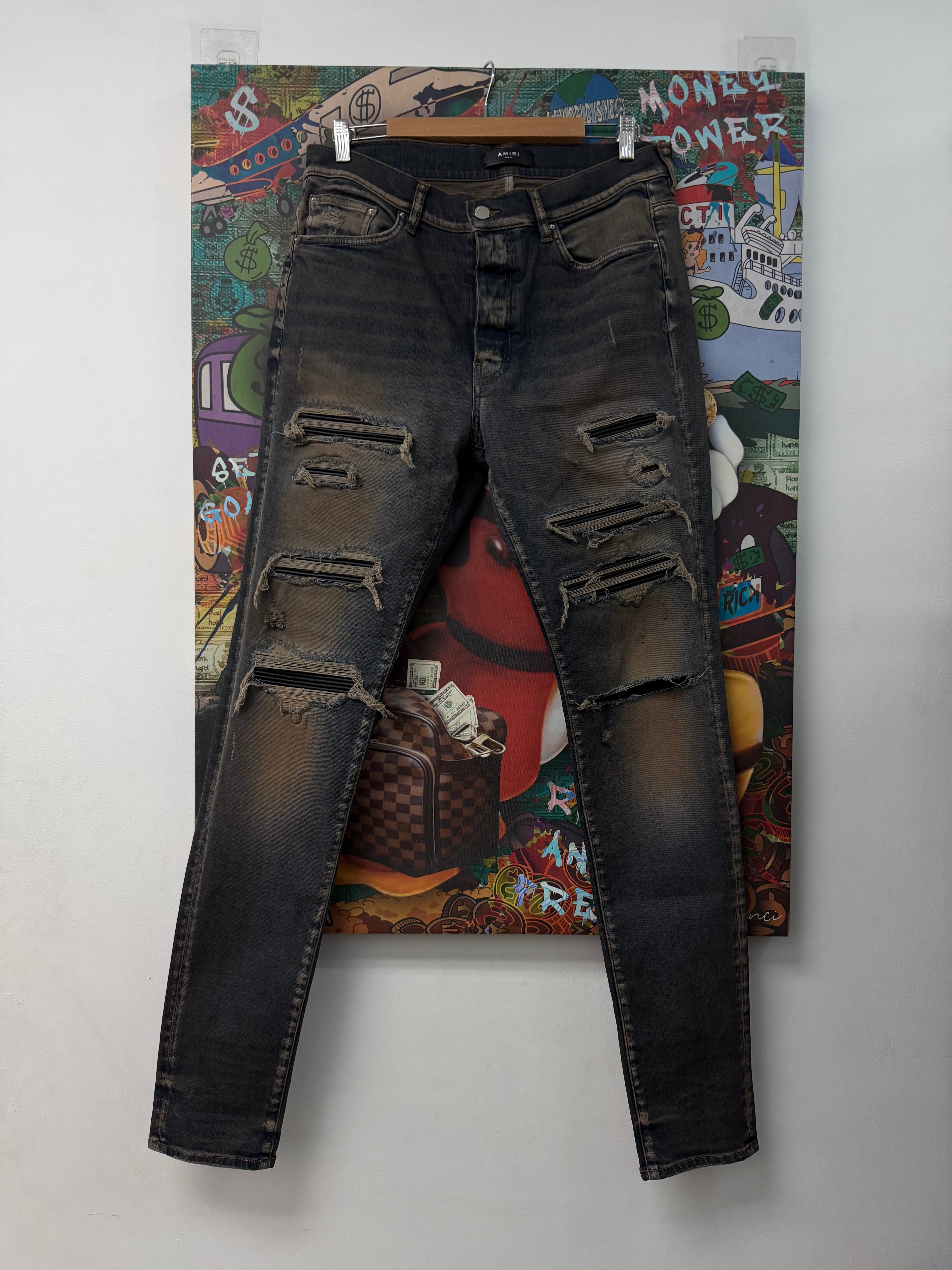 Amiri Rust Thrasher Black Jeans