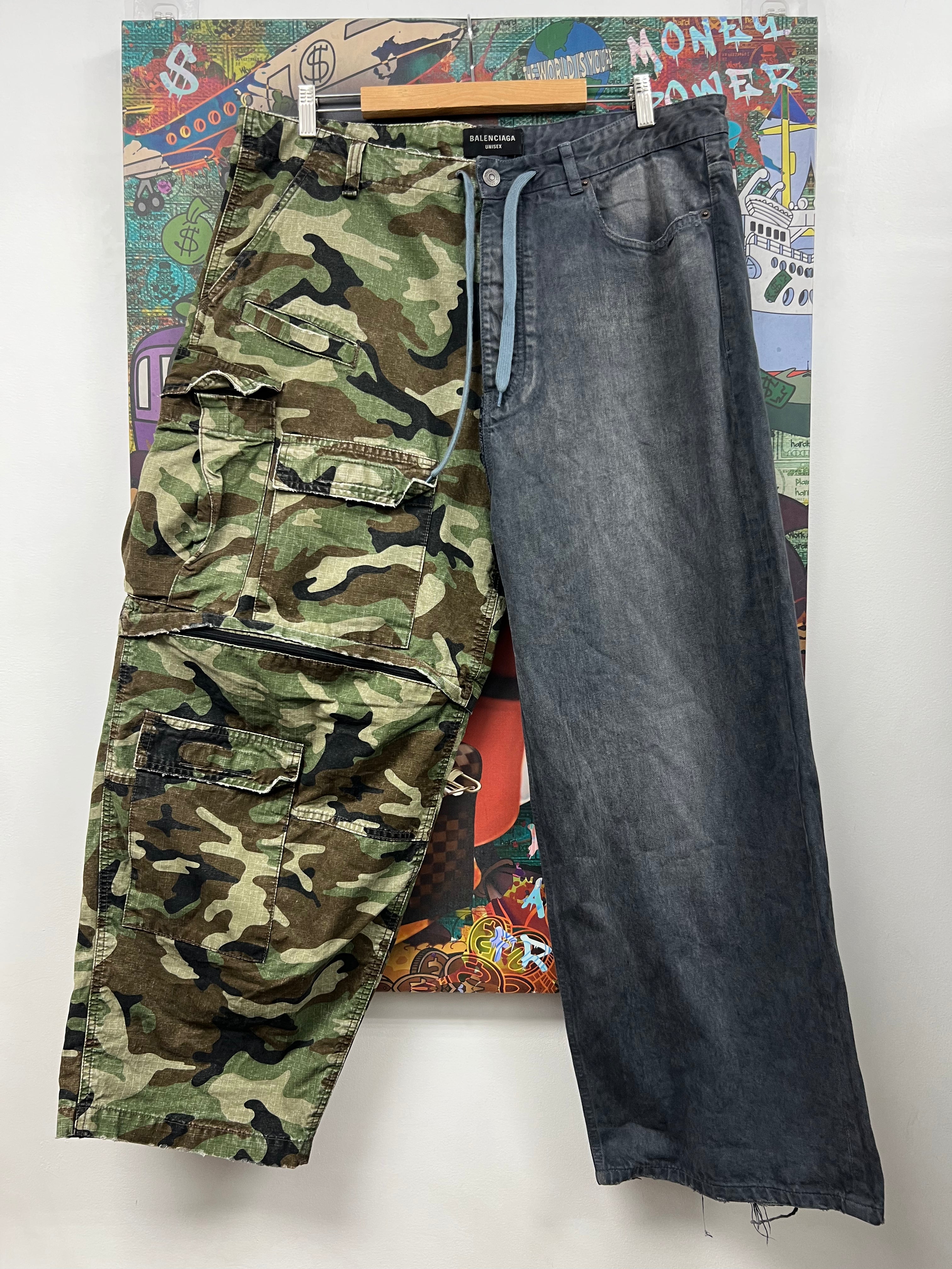 Balenciaga Split Camo Cargo Pants