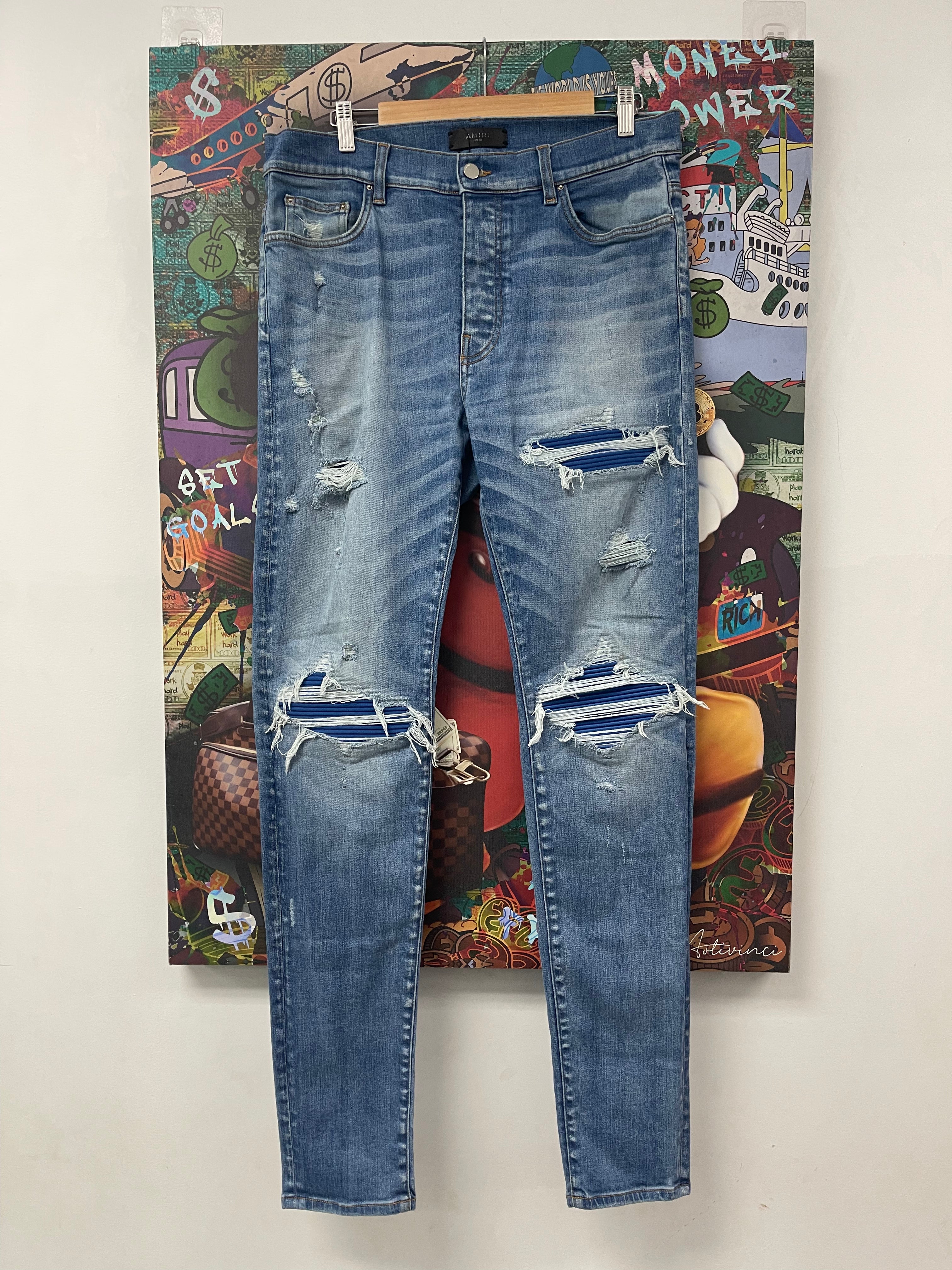 Amiri MX1 Light Wash Blue Patch Used 36 N/A