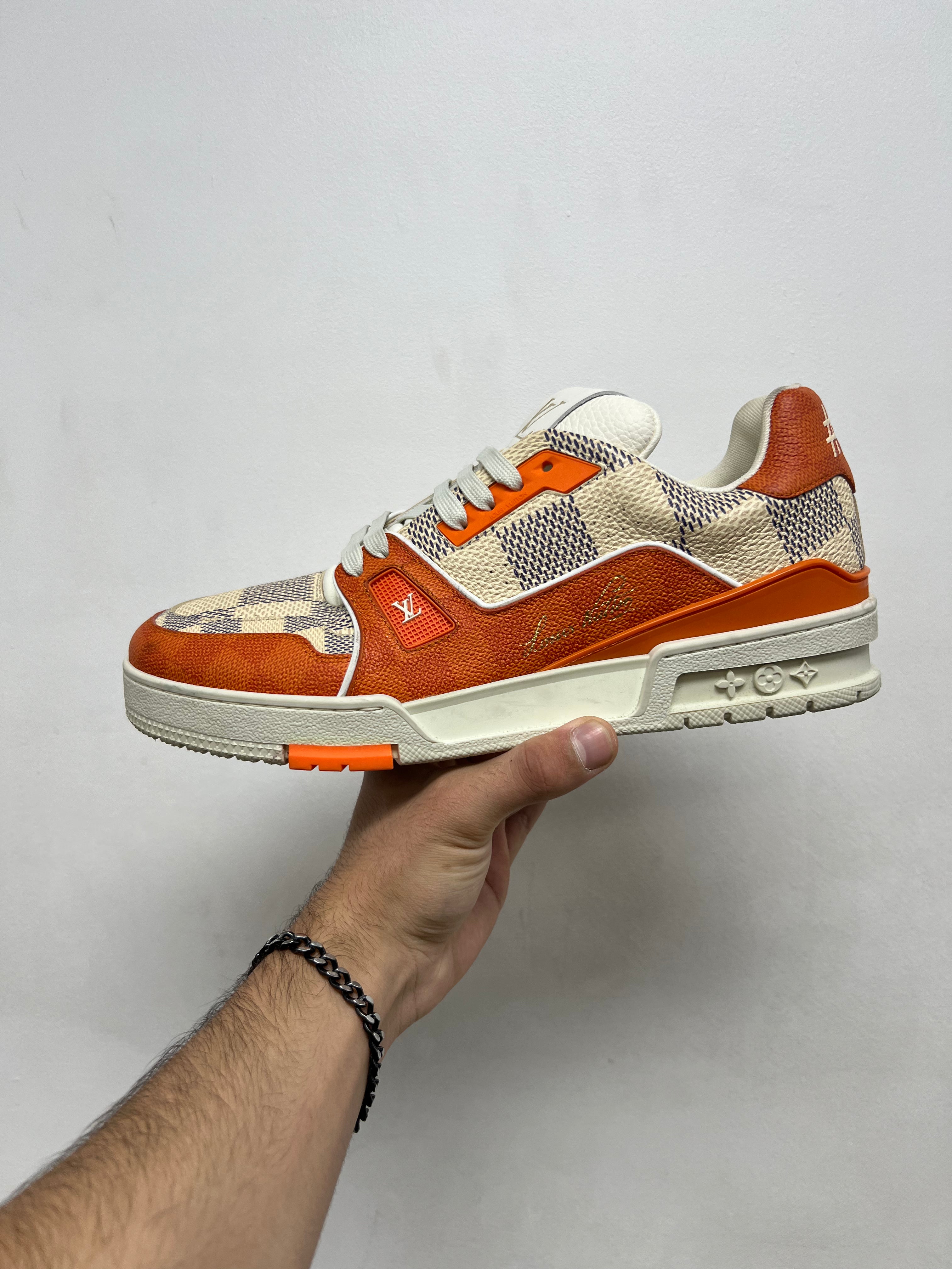 Louis Vuitton Orange Damier #54 Trainer Sneakers