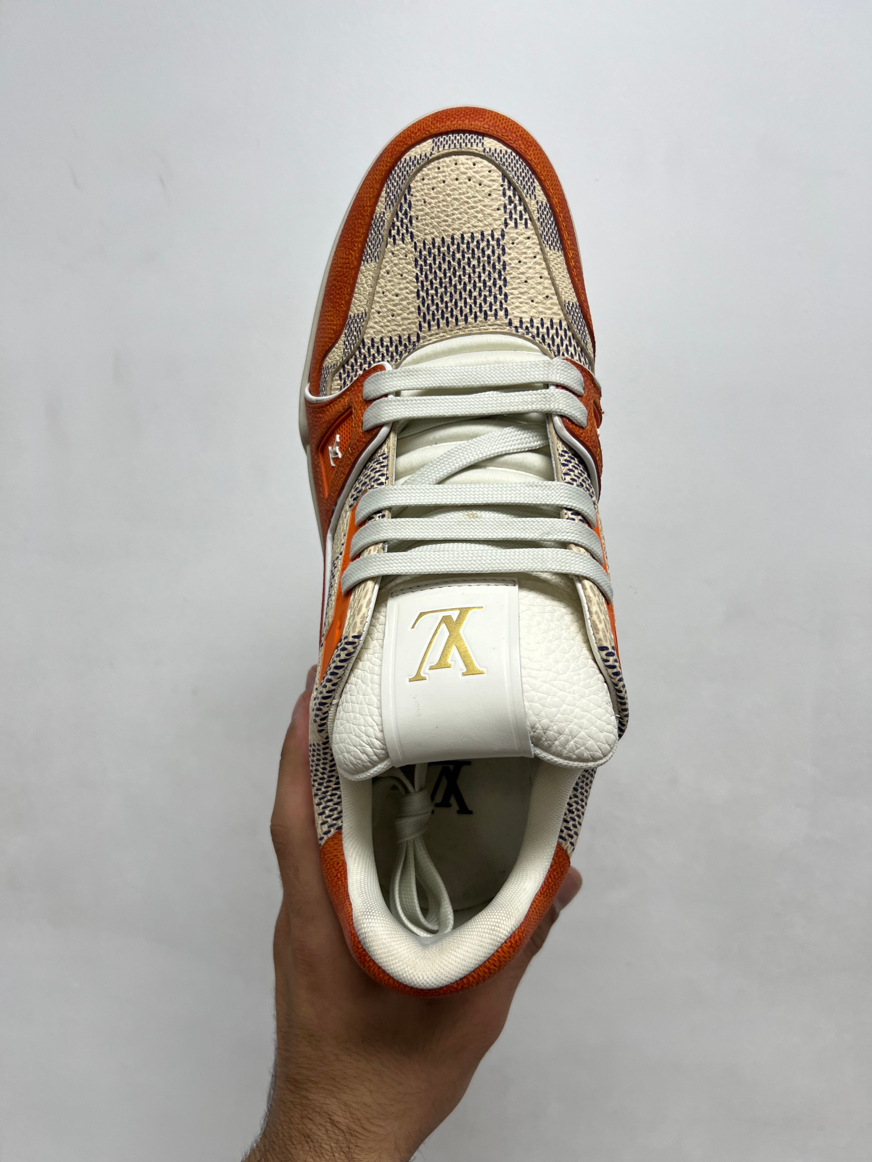 Louis Vuitton Orange Damier #54 Trainer Sneakers