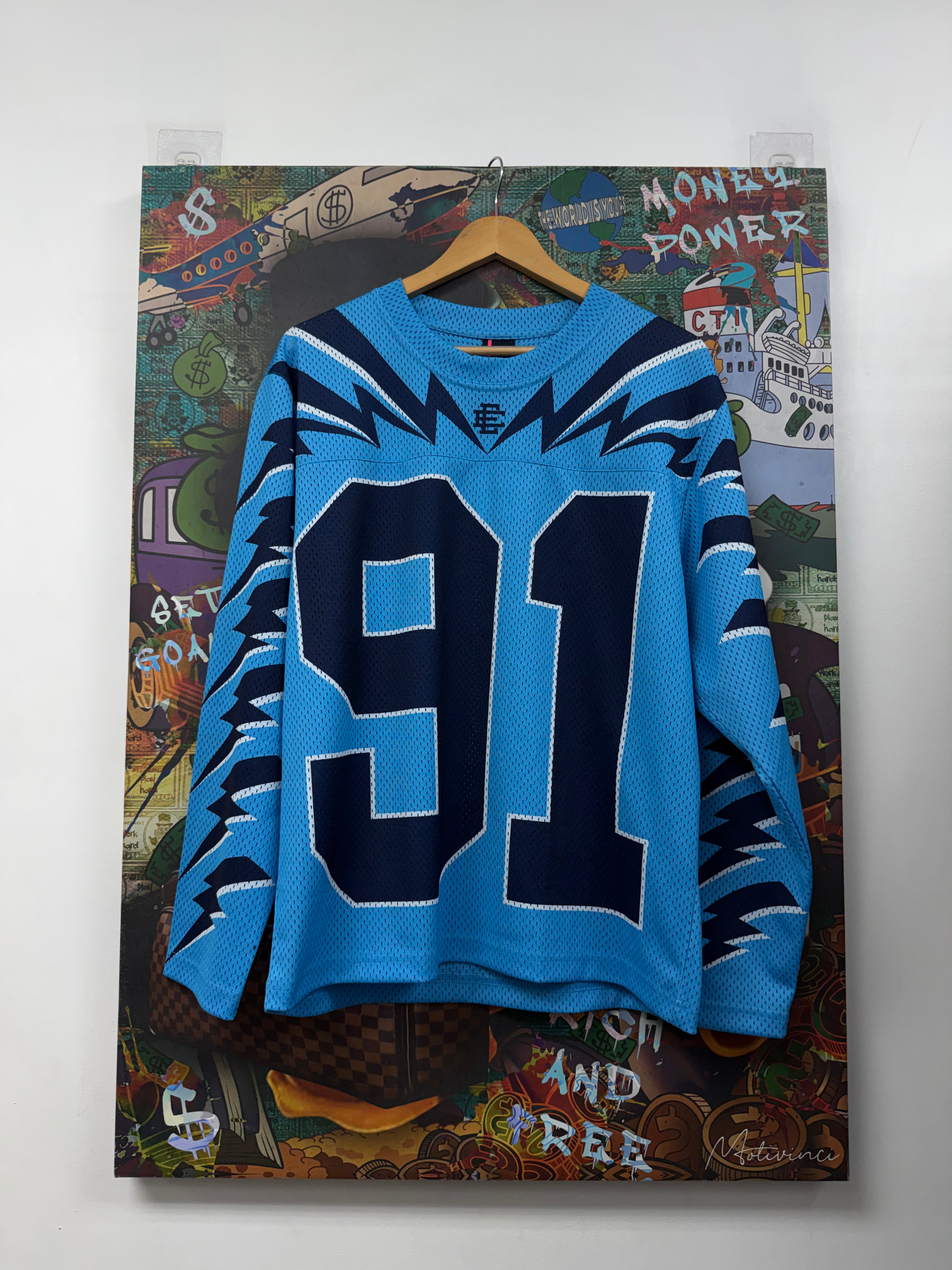 Eric Emanuel Navy Baby Blue Bolt Jersey