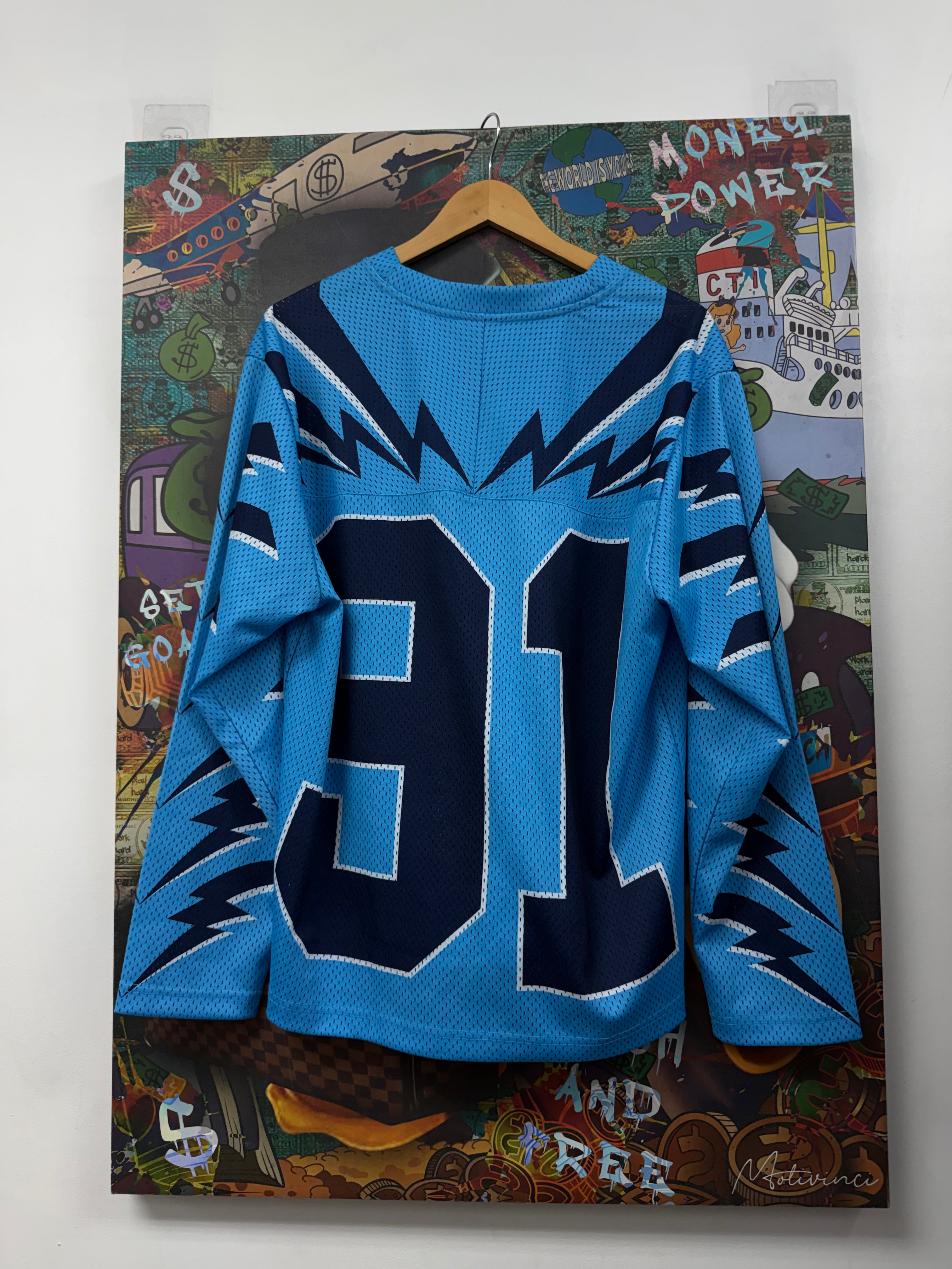 Eric Emanuel Navy Baby Blue Bolt Jersey