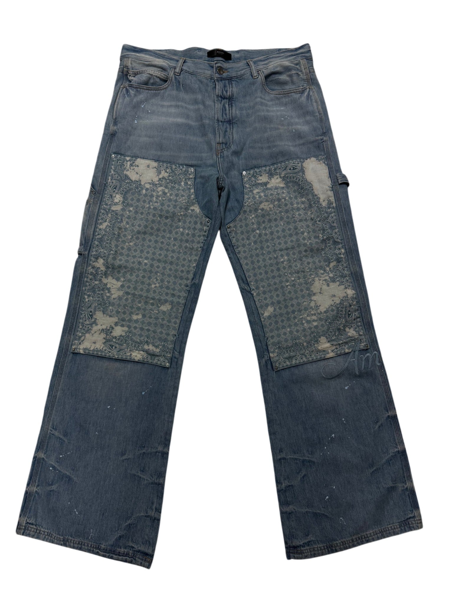 Amiri Bleach Bandana Carpenter Light Wash Jeans