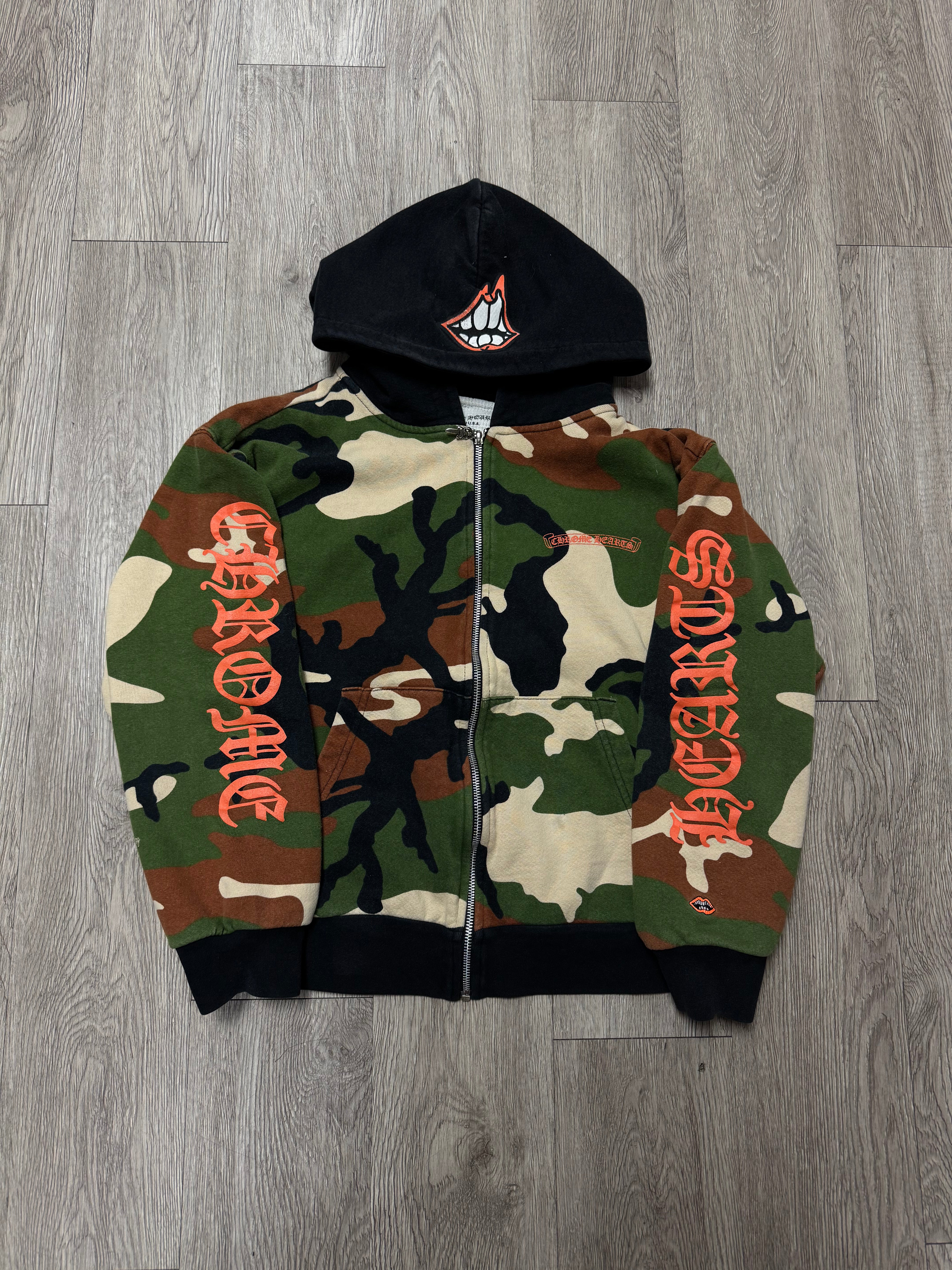 Chrome Hearts Mattyboy Caution Thermal Zip Up Hoodie