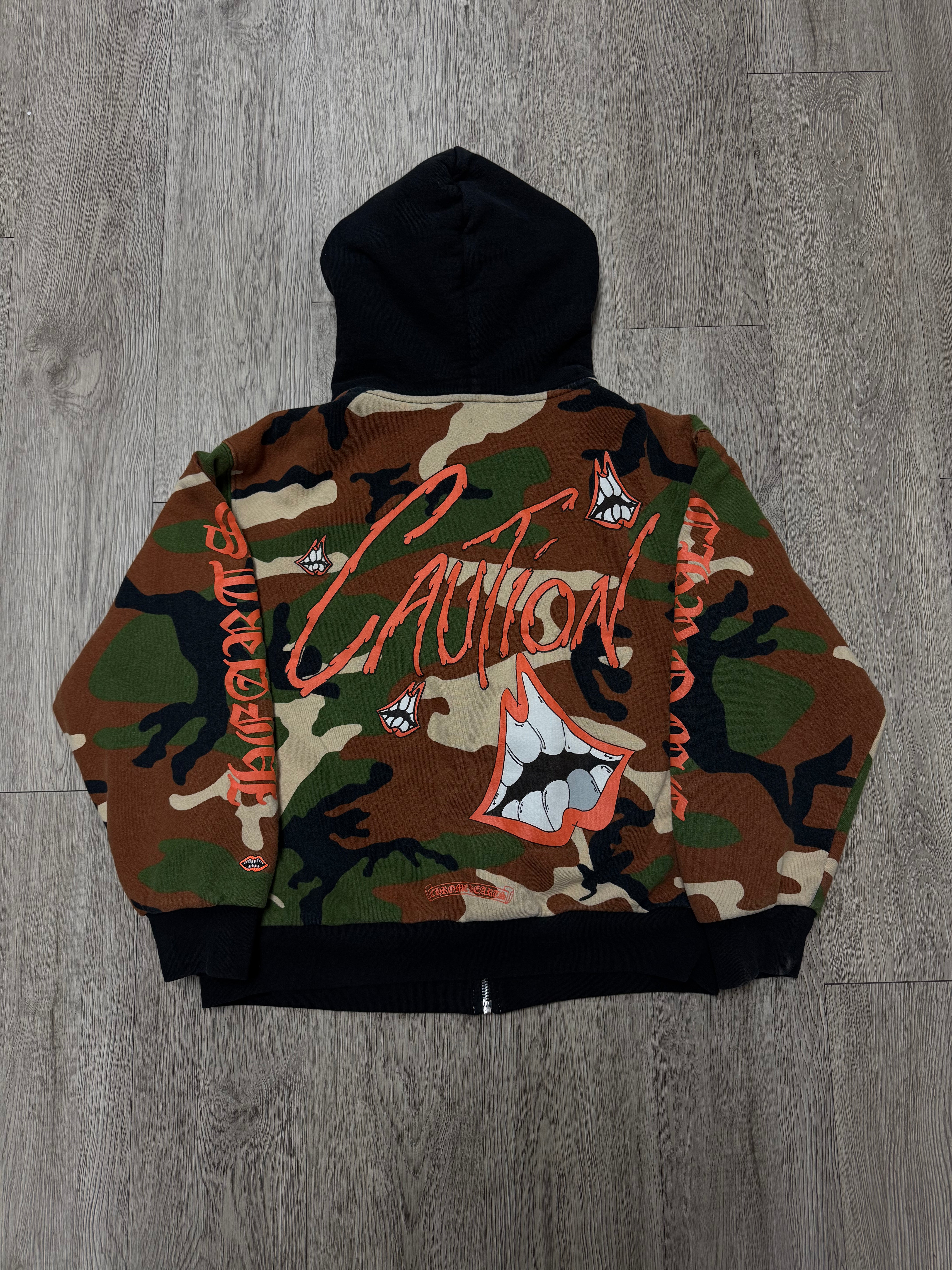 Chrome Hearts Mattyboy Caution Thermal Zip Up Hoodie